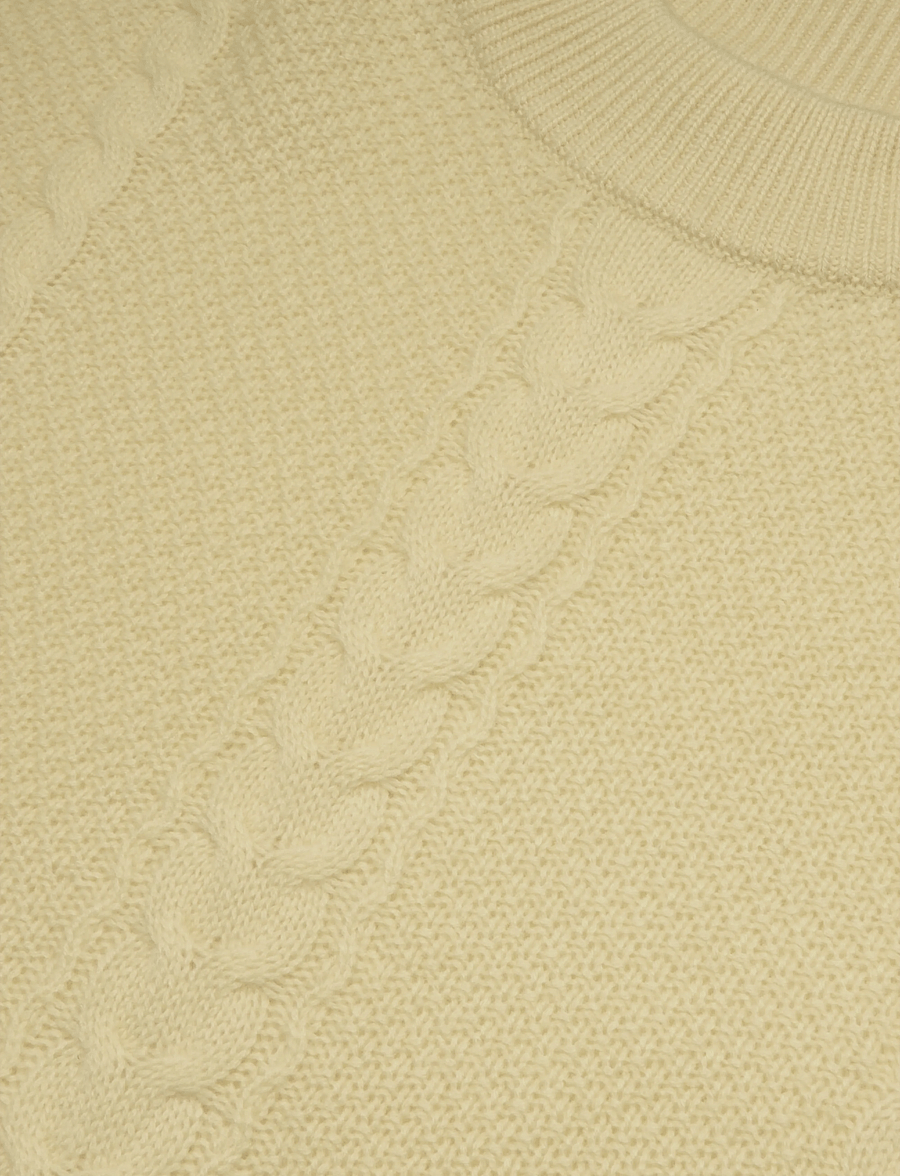 Davida Cashmere - Cable Short Sleeve Sweater - kaschmir - citrus - 2