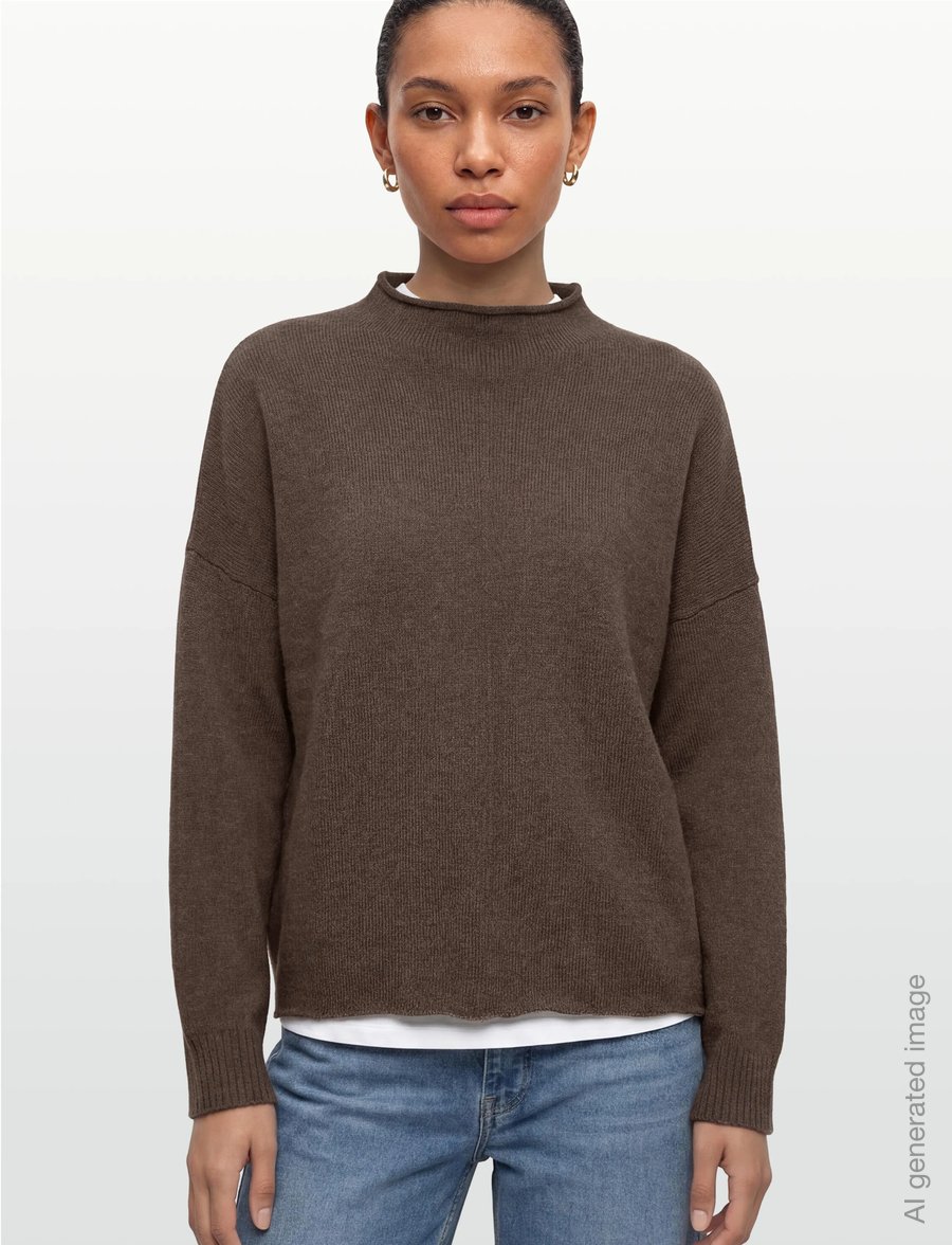 Davida Cashmere - Oversized Half Turtleneck - kašmiir - cacao - 3