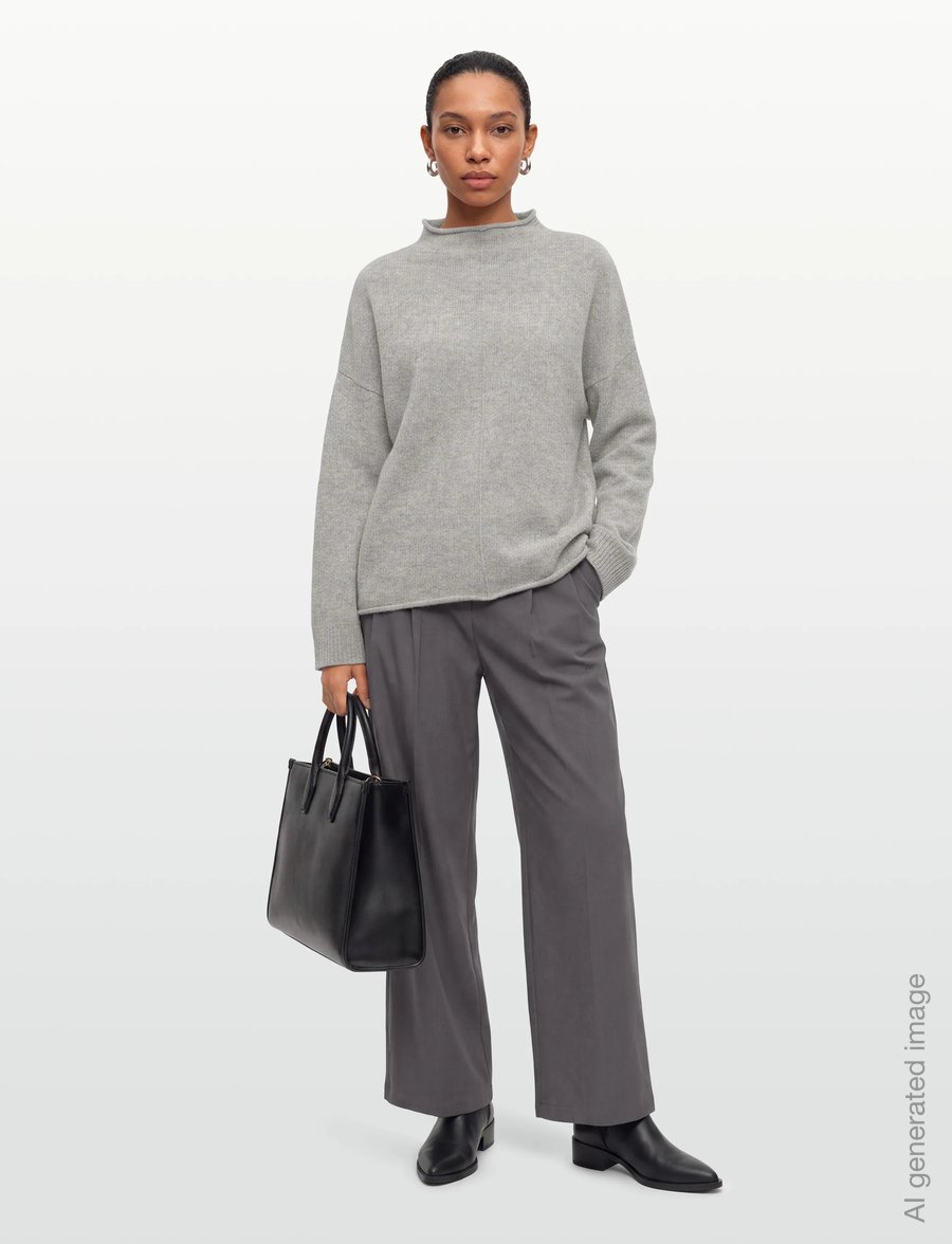 Davida Cashmere - Oversized Half Turtleneck - kaschmir - light grey - 0