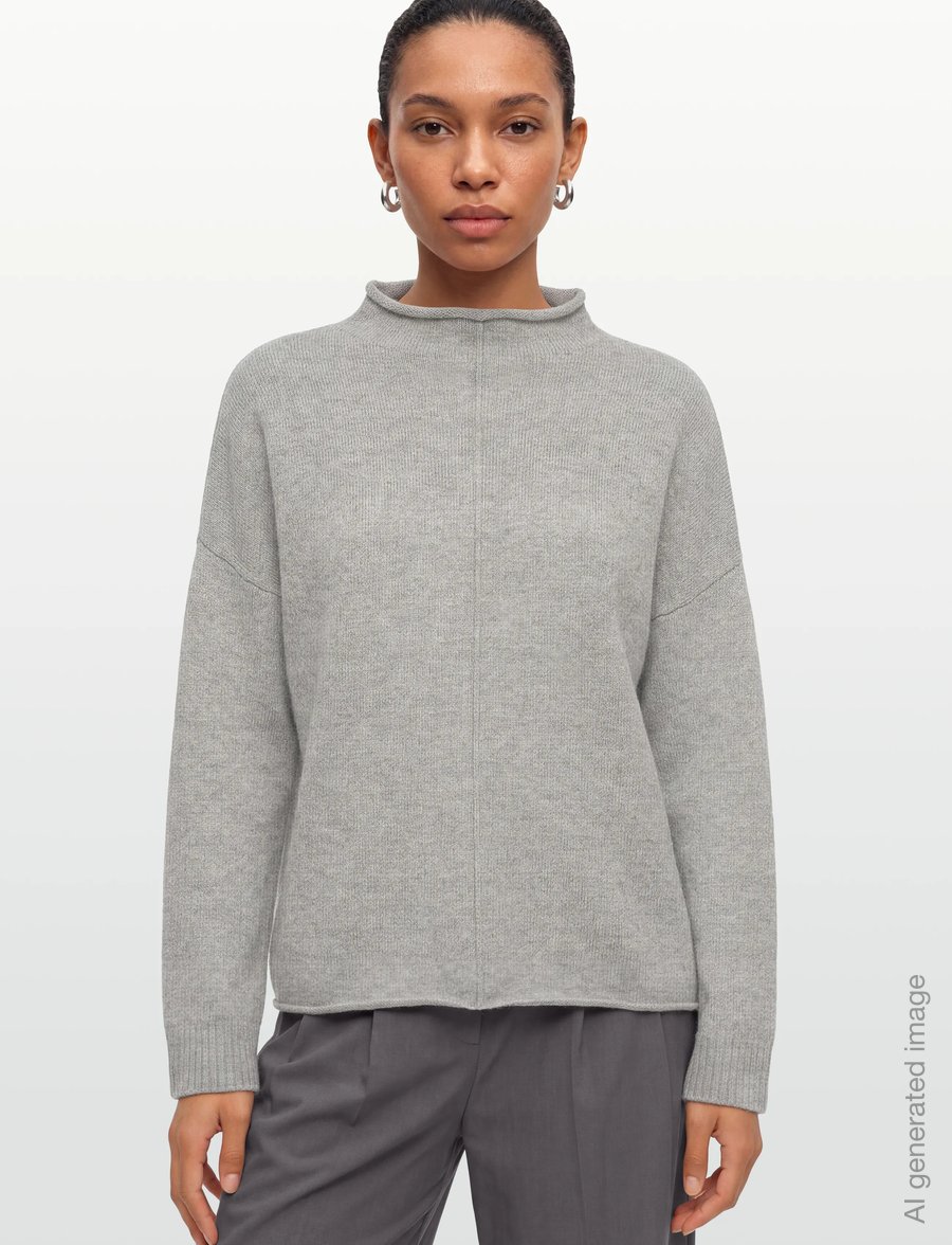 Davida Cashmere - Oversized Half Turtleneck - kaschmir - light grey - 3