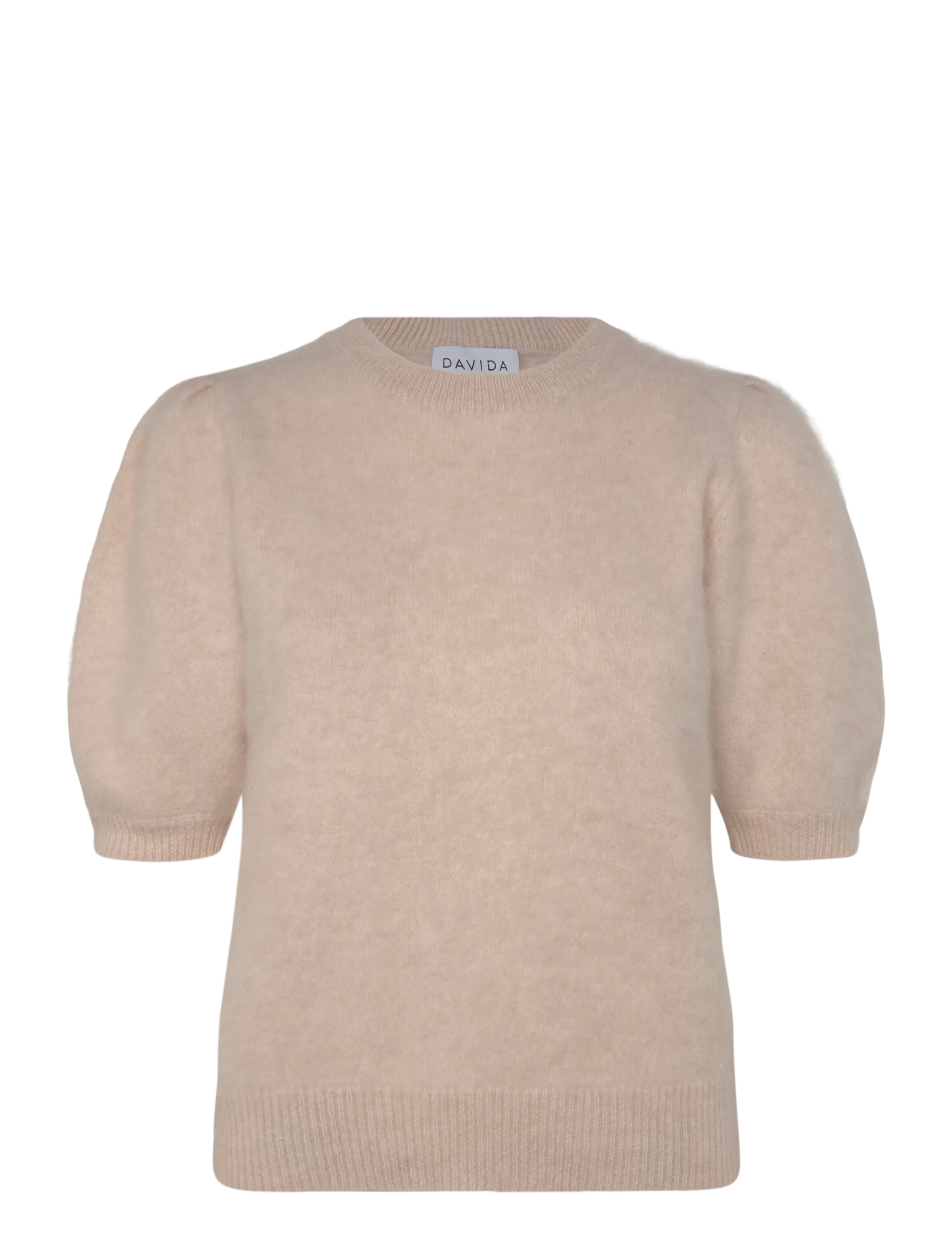 Davida Cashmere Brushed Puff Sleeve T-shirt - Summer in the city - LIGHT BEIGE / beige