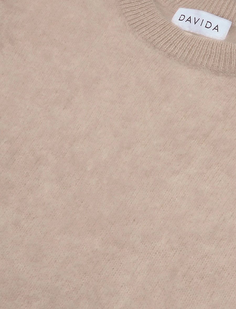 Davida Cashmere - Brushed Puff Sleeve T-shirt - kašmiir - light beige - 2