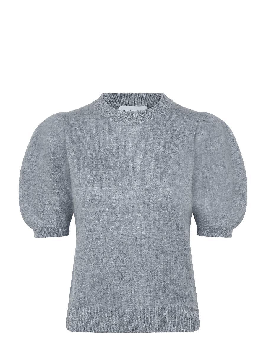 Davida Cashmere - Brushed Puff Sleeve T-shirt - kašmiir - light grey - 0