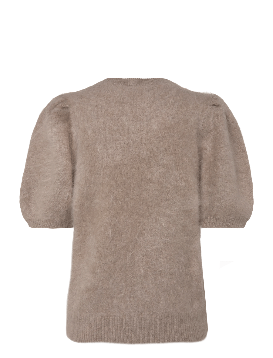 Davida Cashmere - Brushed Puff Sleeve T-shirt - kaschmir - mink - 1