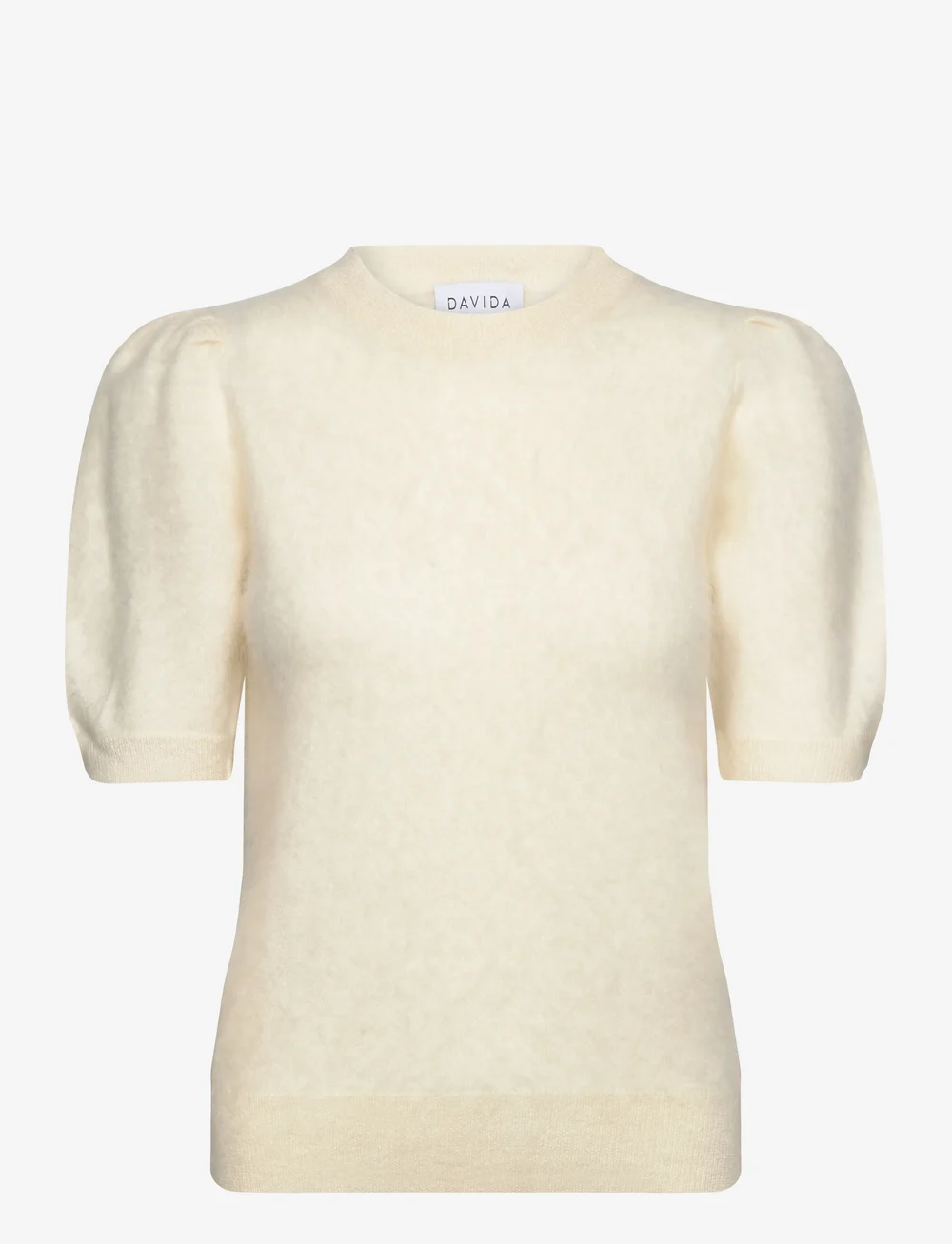 Davida Cashmere - Brushed Puff Sleeve T-shirt - t-shirts - white - 1