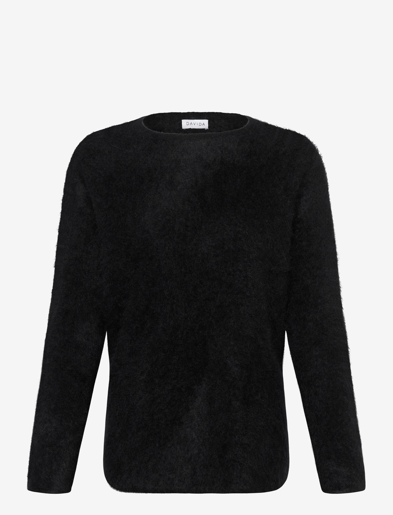 Davida Cashmere - Brushed Curved Sweater - kasjmier - black - 1