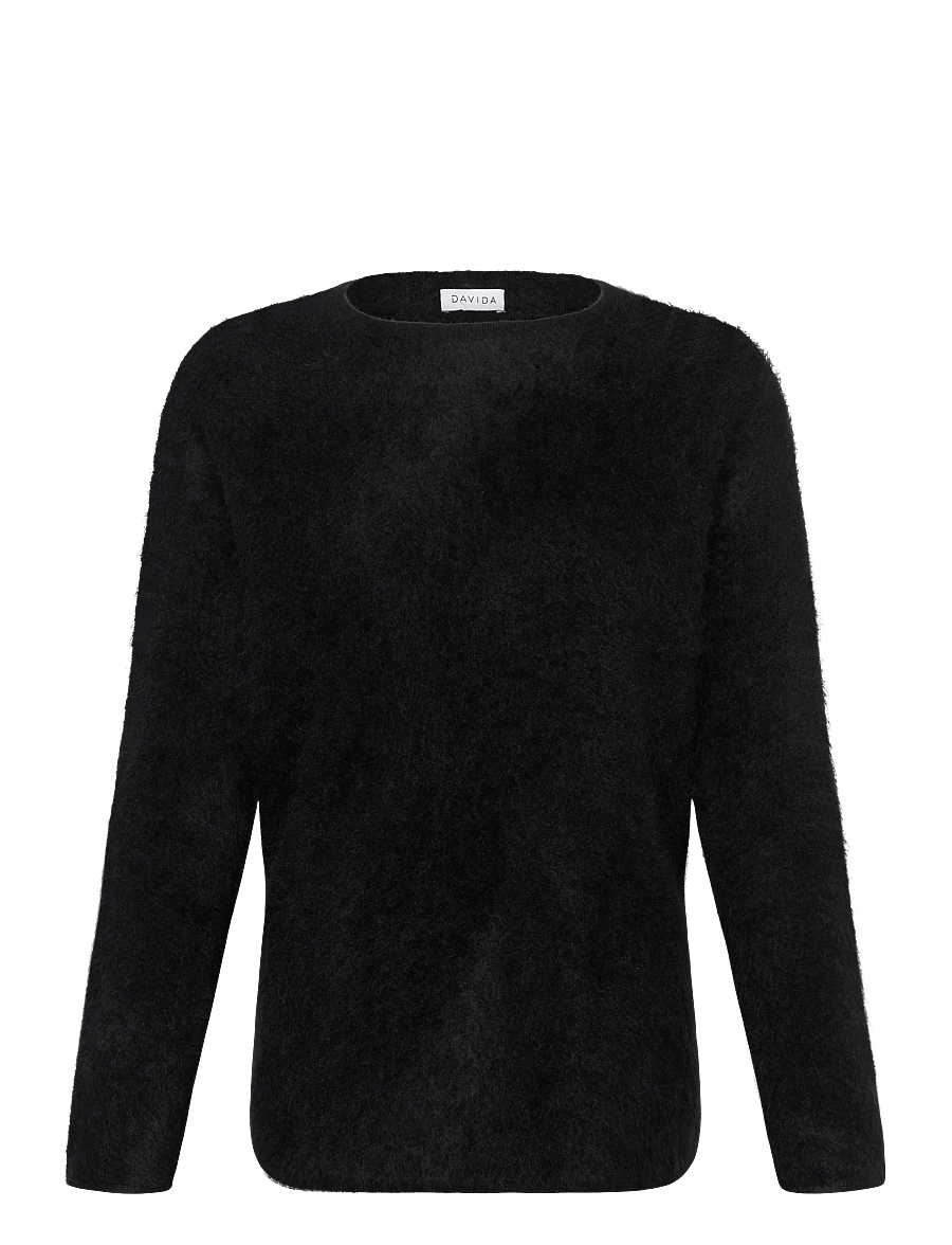 Davida Cashmere - Brushed Curved Sweater - kaschmir - black - 1