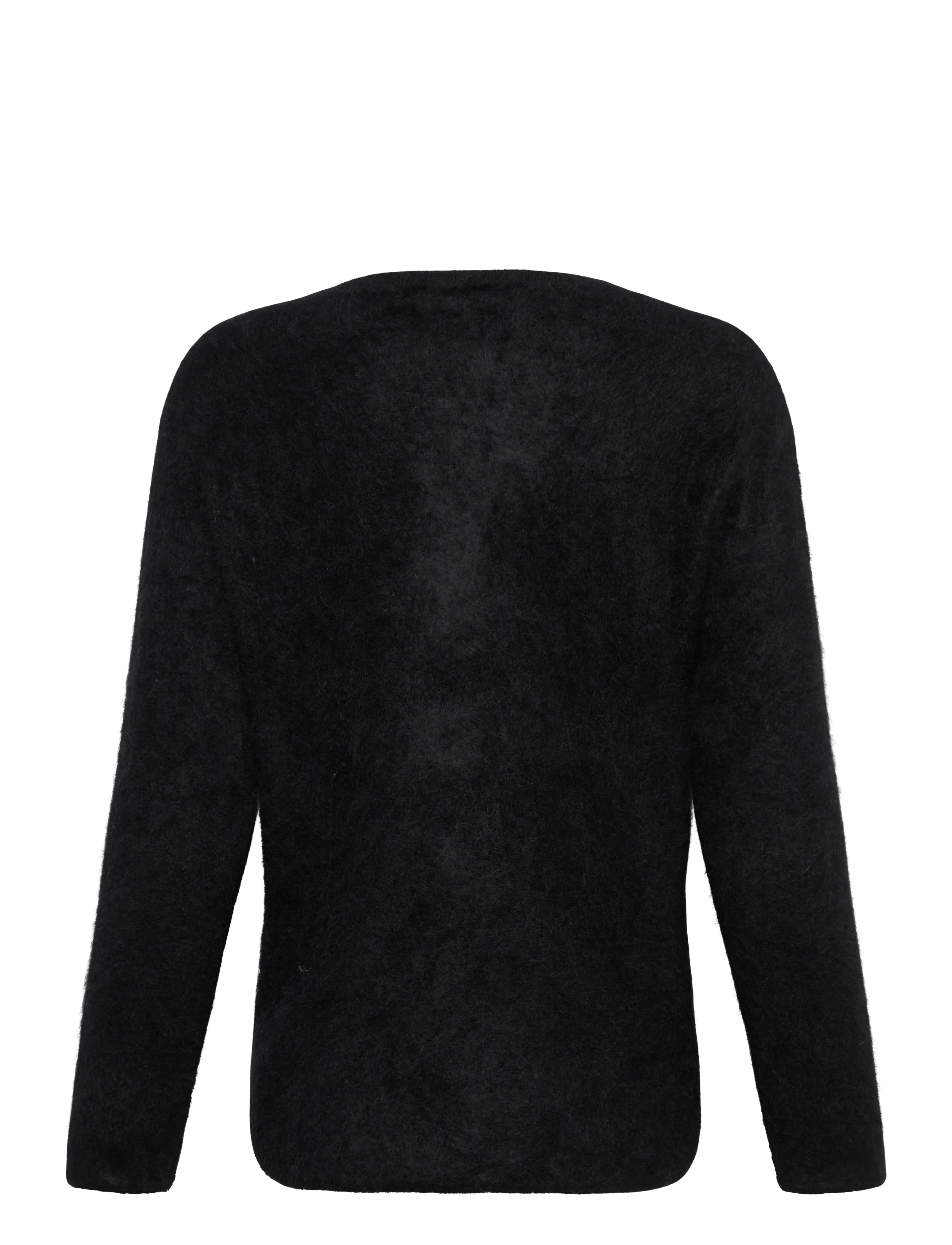 Davida Cashmere - Brushed Curved Sweater - cashmere - black - 2
