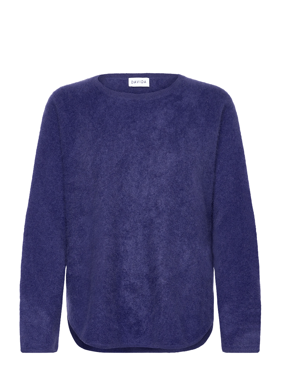 Davida Cashmere - Brushed Curved Sweater - kaschmir - denim blue - 1