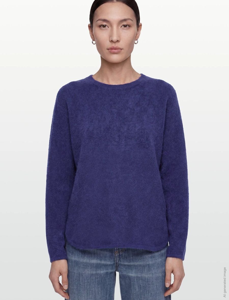 Davida Cashmere - Brushed Curved Sweater - kaschmir - denim blue - 3