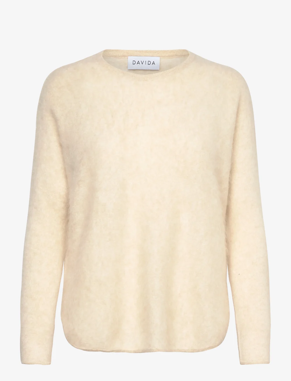Davida Cashmere - Brushed Curved Sweater - cashmere - light beige - 1