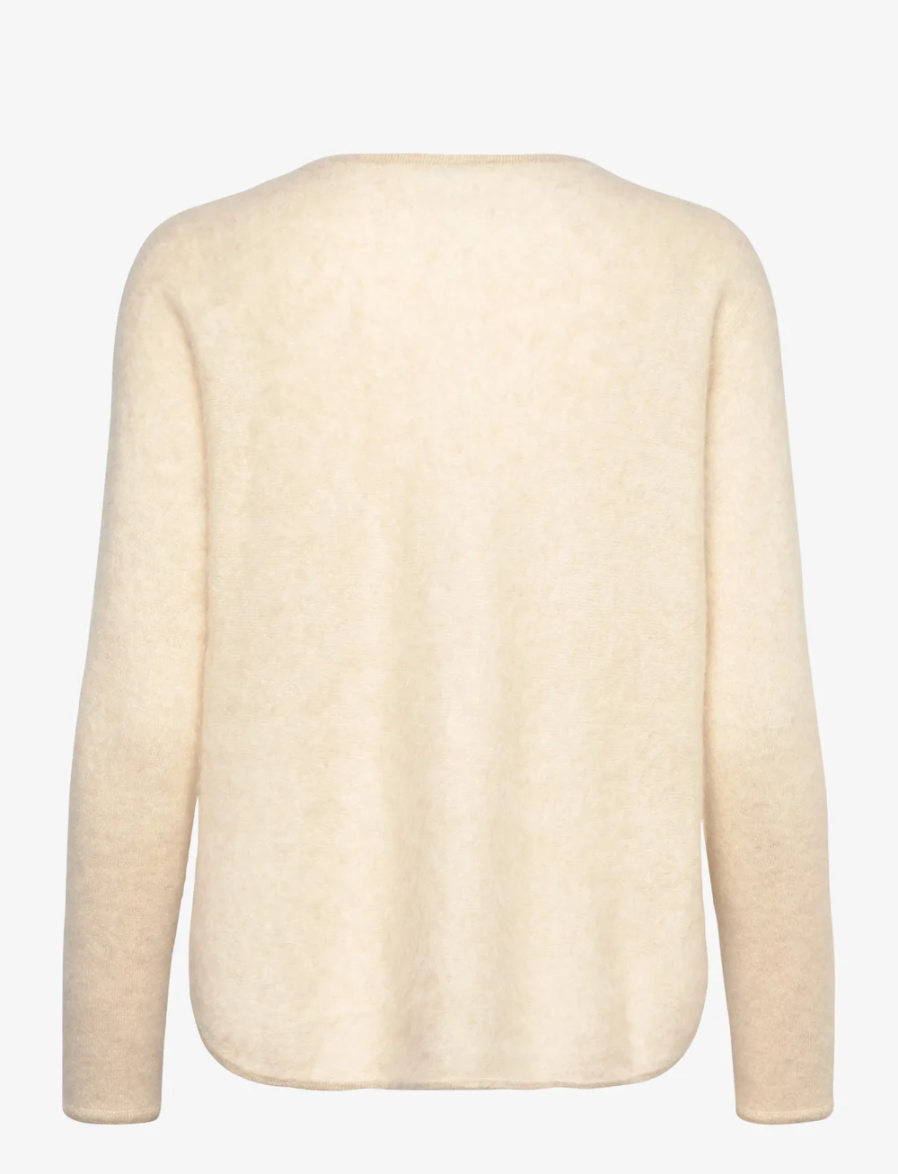 Davida Cashmere - Brushed Curved Sweater - cashmere - light beige - 2