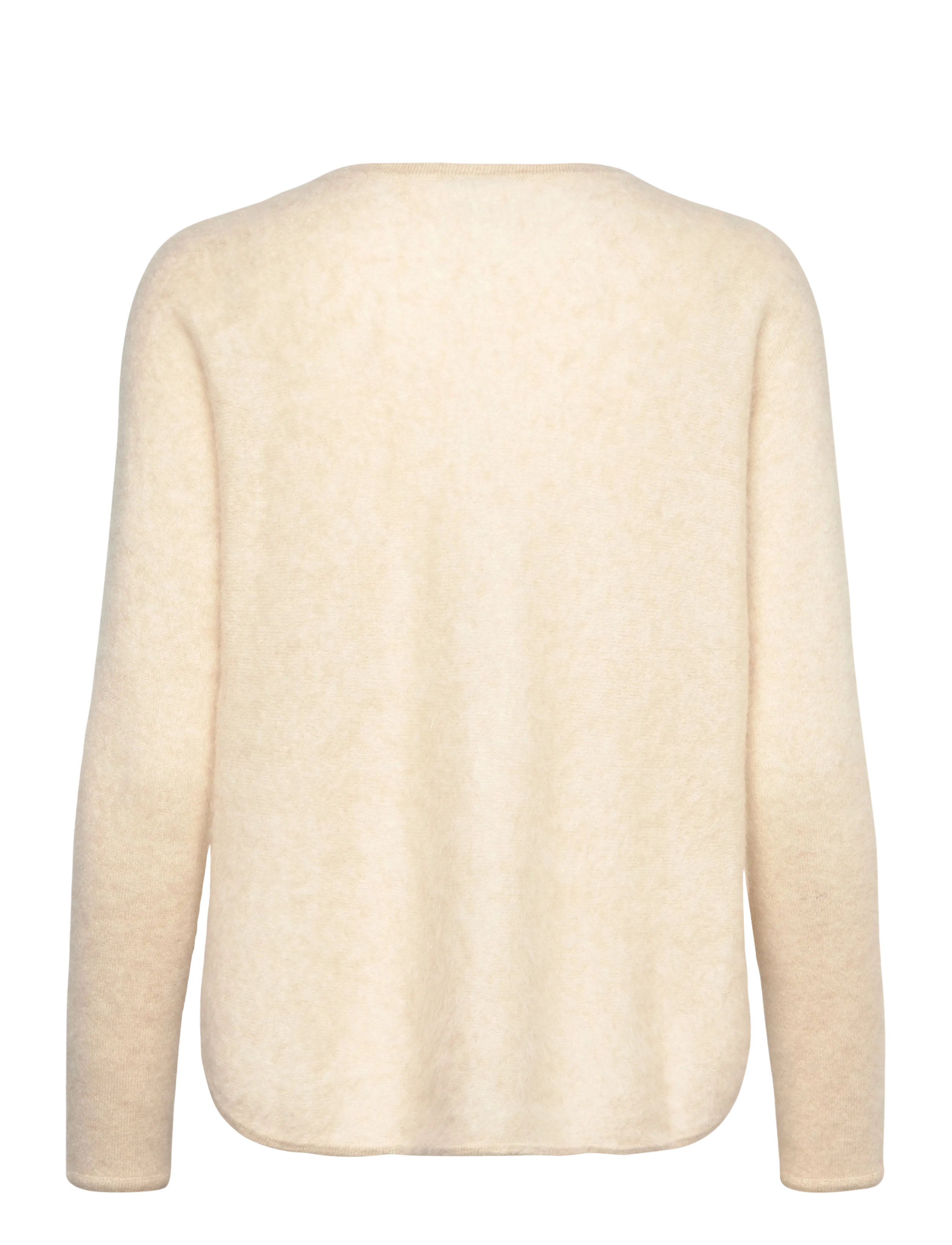 Davida Cashmere - Brushed Curved Sweater - trøjer - light beige - 2