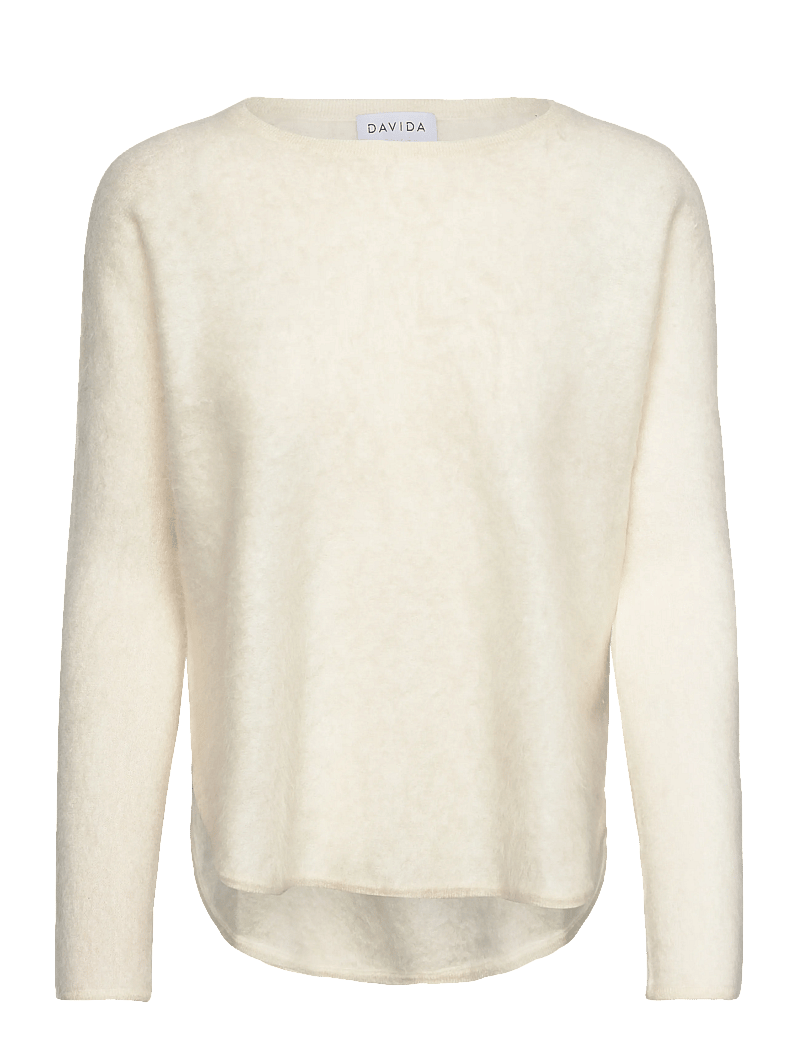 Davida Cashmere - Brushed Curved Sweater - kaschmir - white - 1