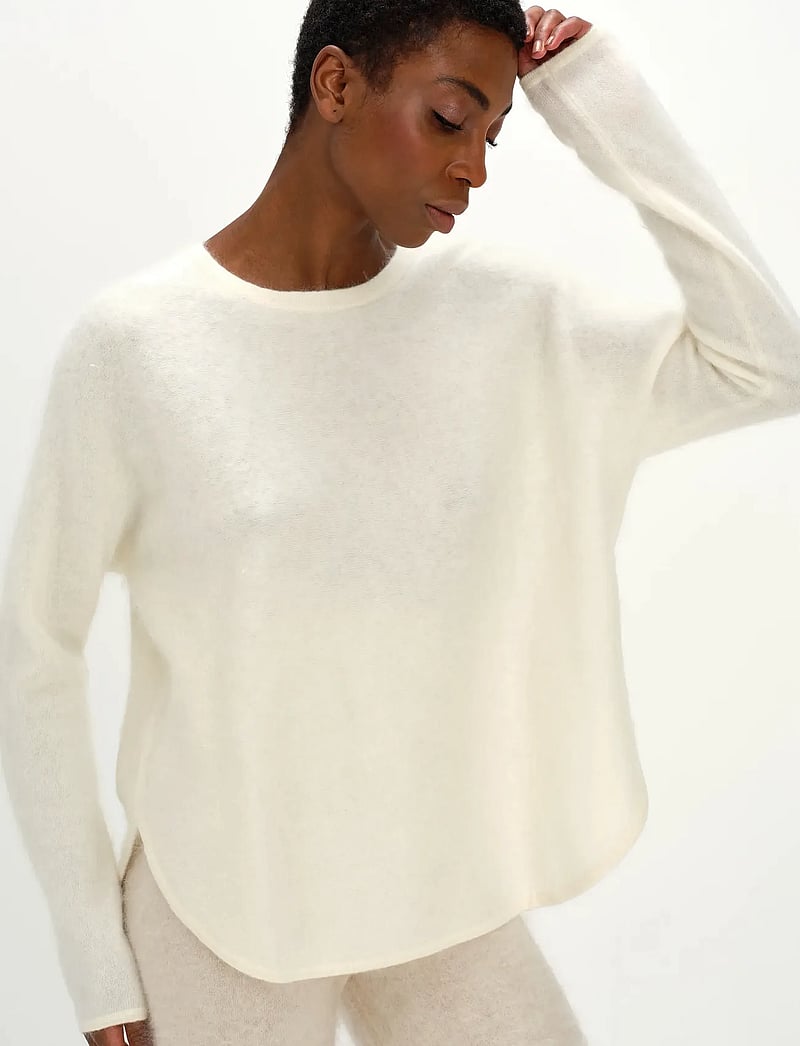 Davida Cashmere - Brushed Curved Sweater - kaschmir - white - 5