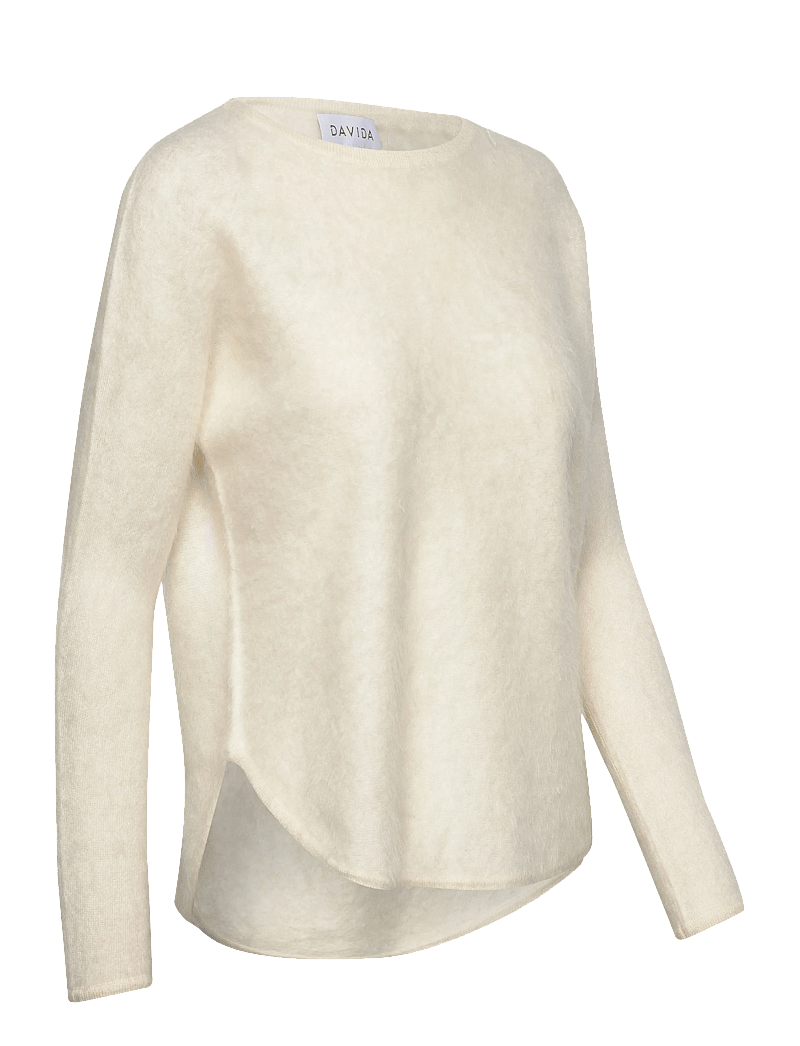 Davida Cashmere - Brushed Curved Sweater - kaschmir - white - 3