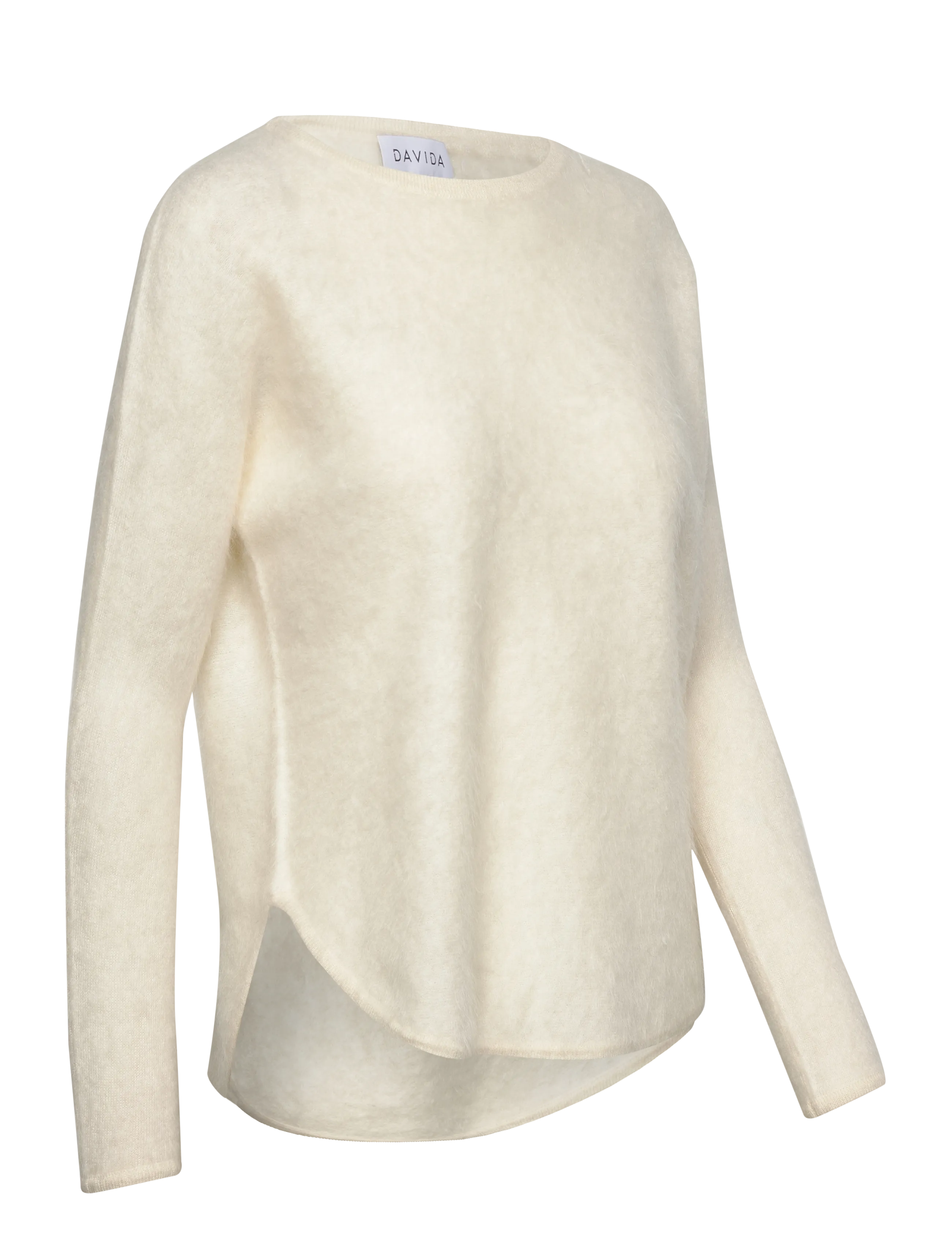 Davida Cashmere - Brushed Curved Sweater - kaschmir - white - 3