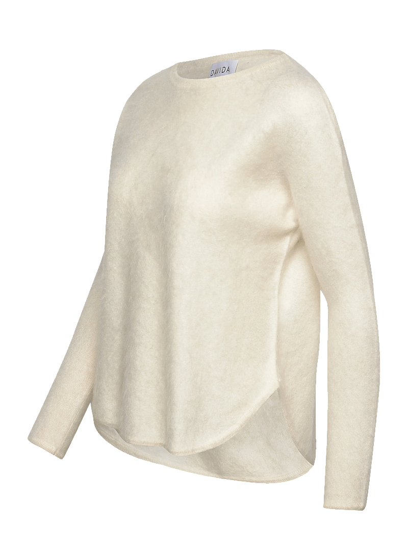 Davida Cashmere - Brushed Curved Sweater - kaschmir - white - 4