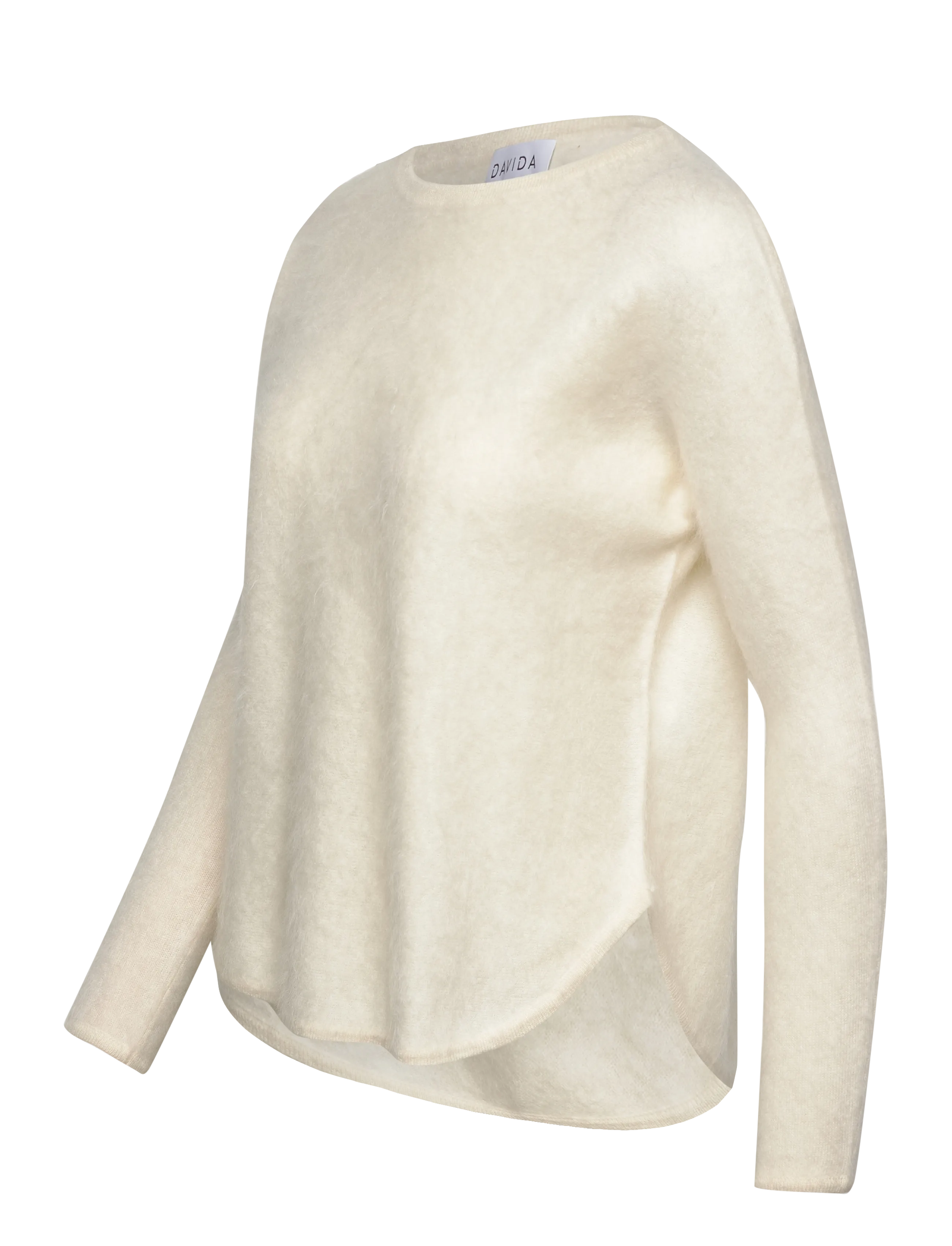 Davida Cashmere - Brushed Curved Sweater - kaschmir - white - 4