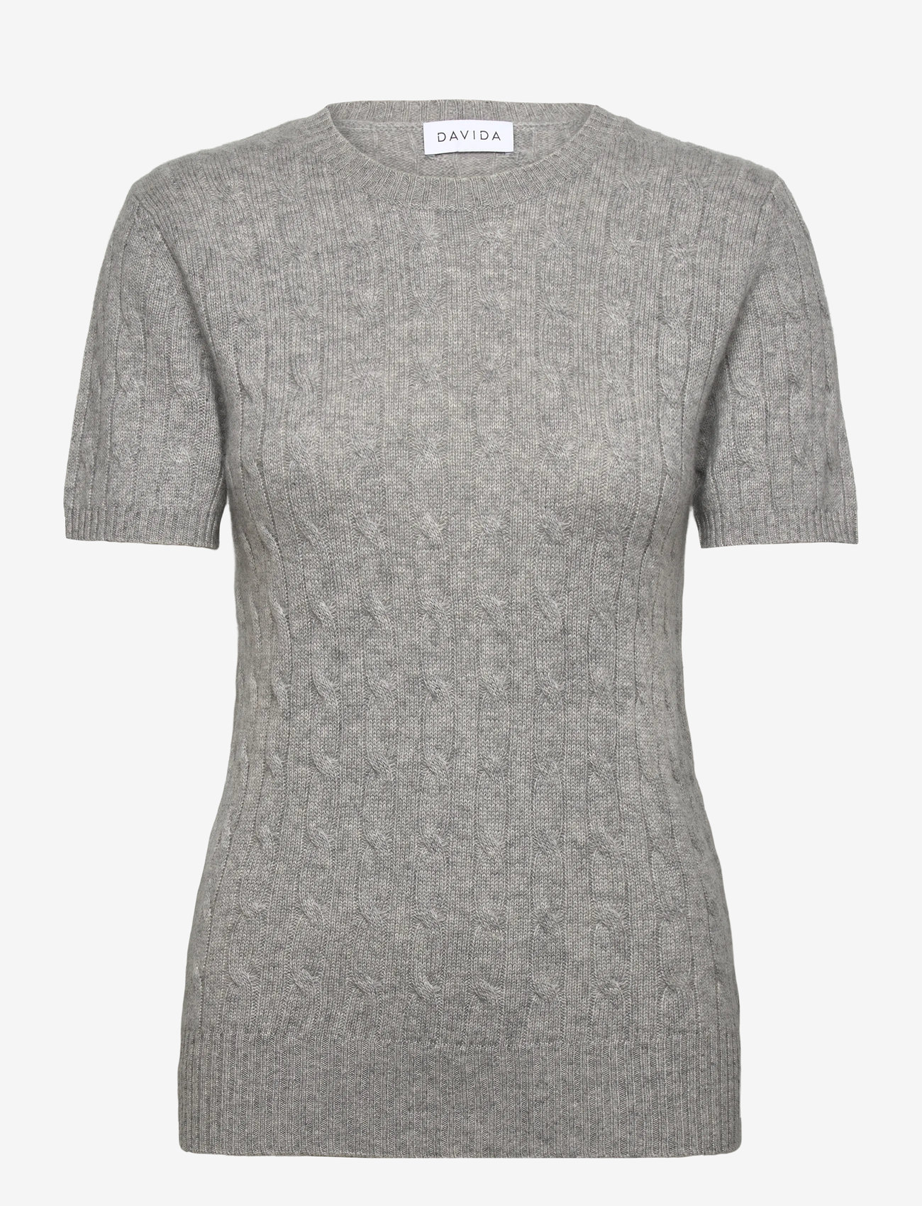 Davida Cashmere - T-Shirt Cable - cashmere - light grey - 1