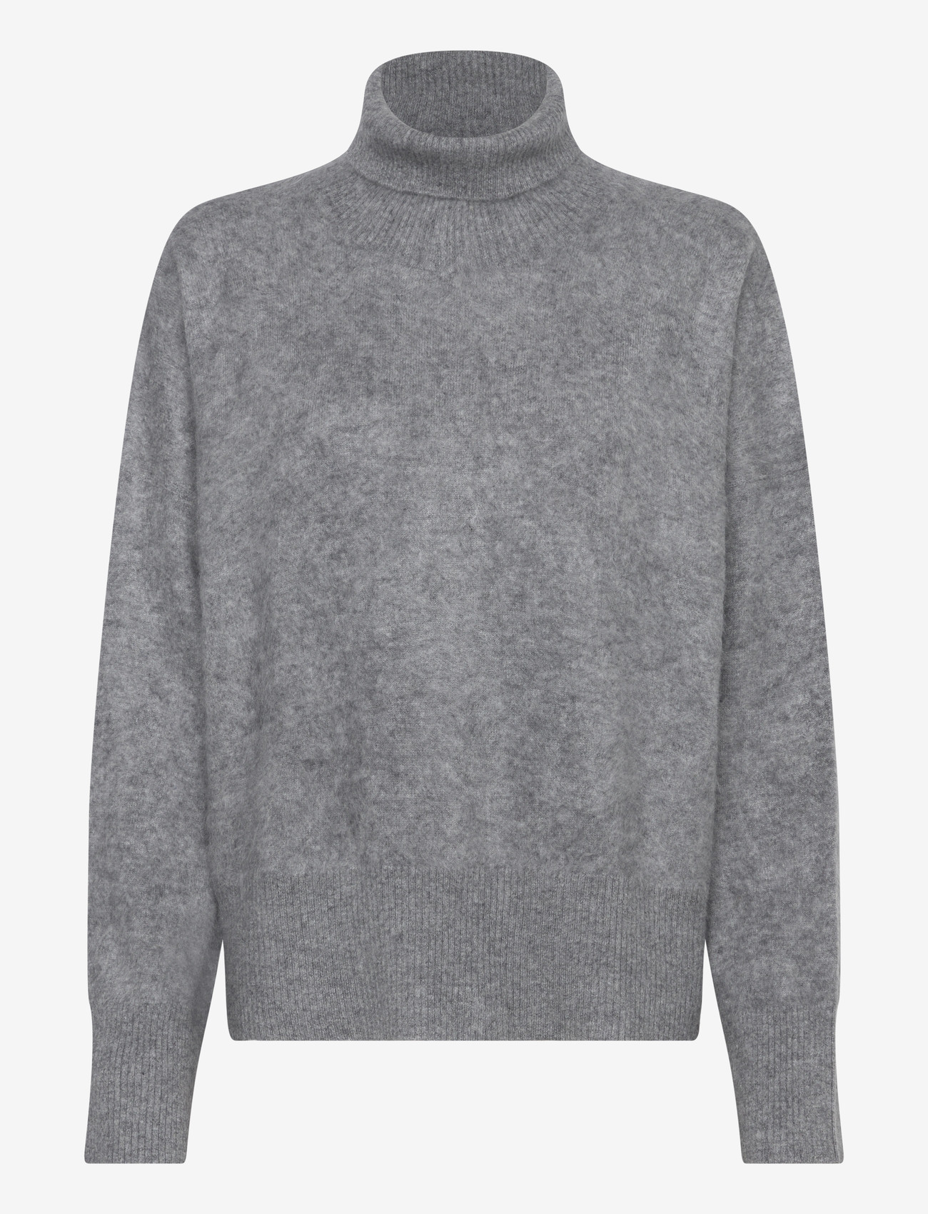 Davida Cashmere - Brushed Roll Neck Sweater - sügisesed riided - ligth grey - 0