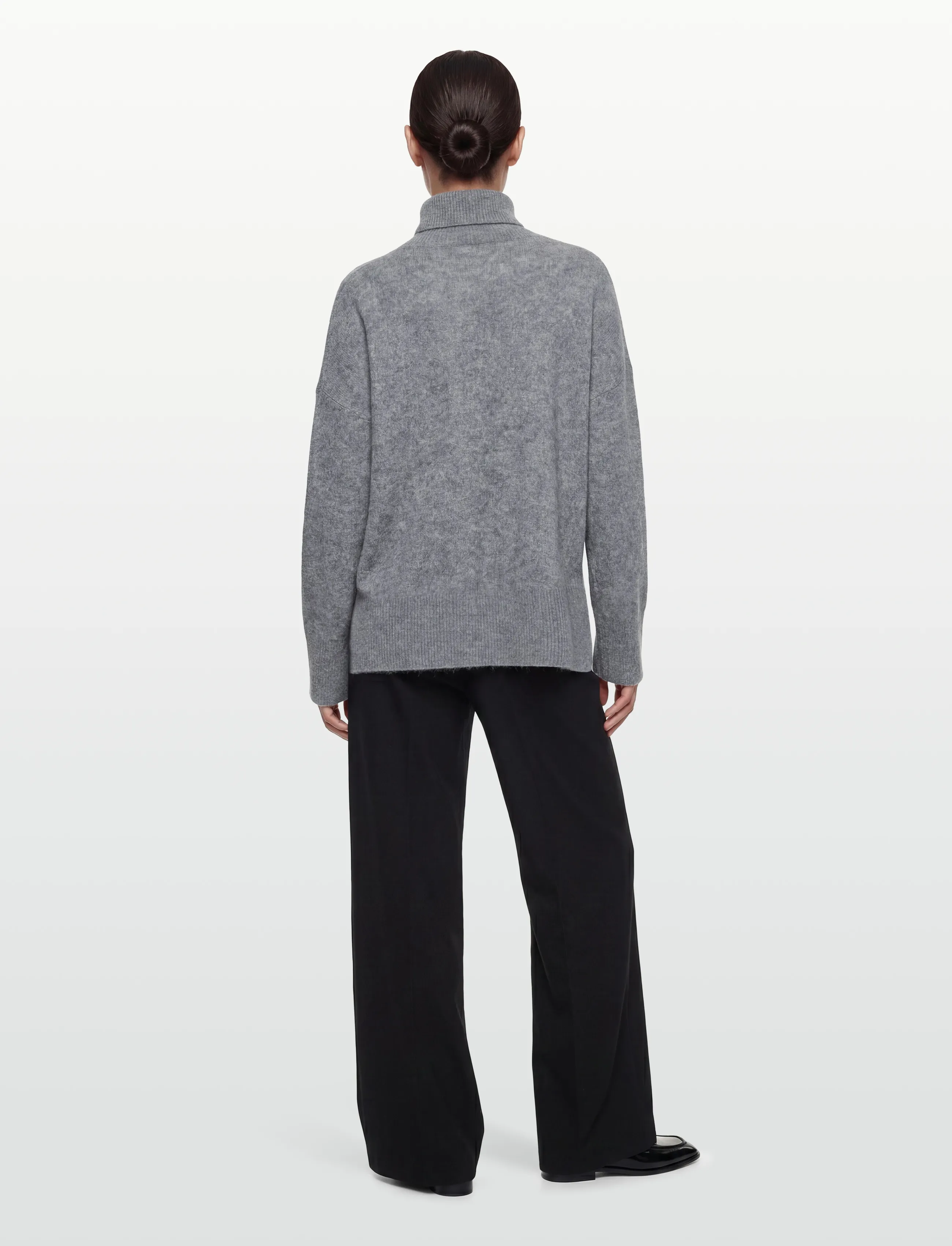 Davida Cashmere - Brushed Roll Neck Sweater - rullekraver - ligth grey - 4