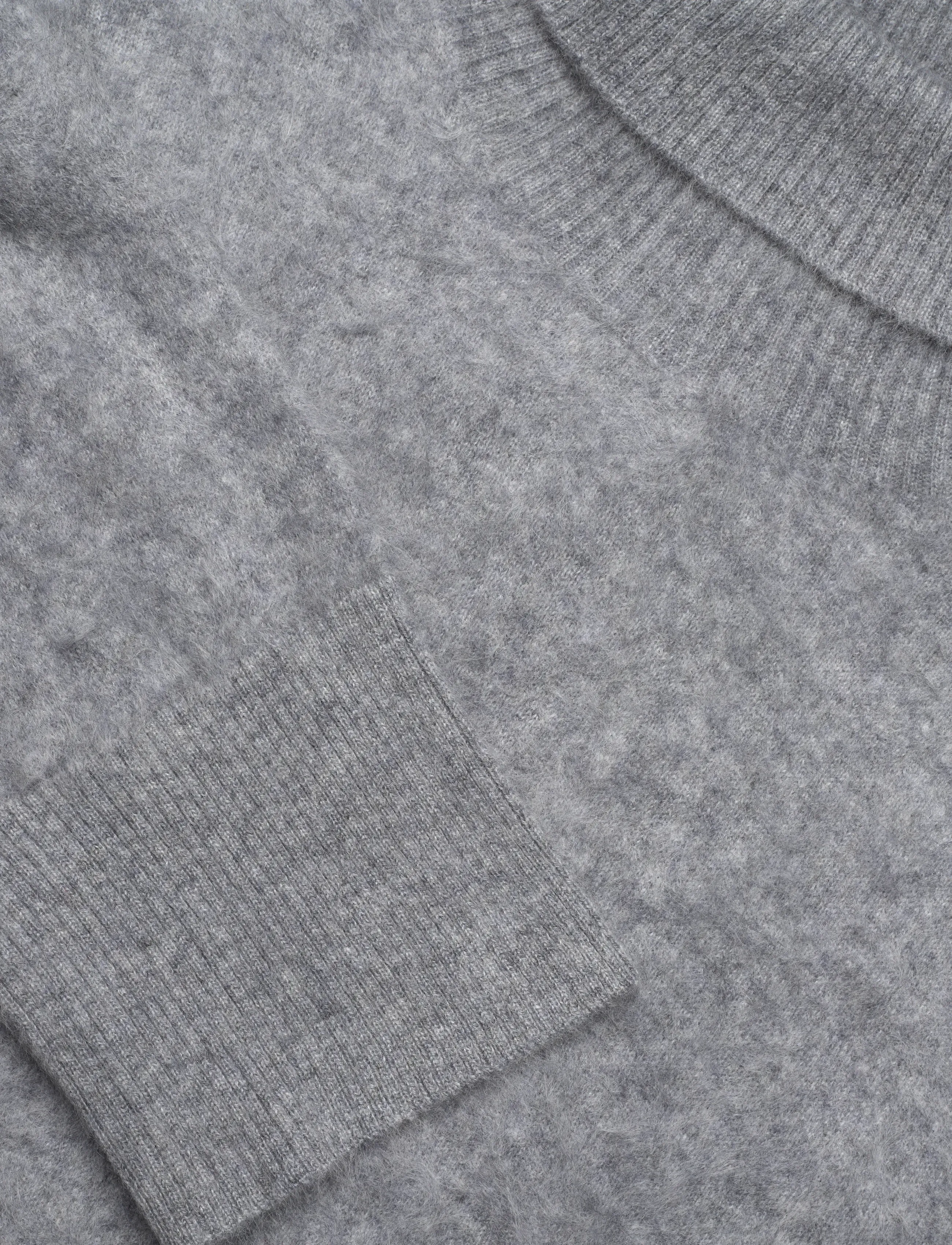 Davida Cashmere - Brushed Roll Neck Sweater - rullekraver - ligth grey - 5