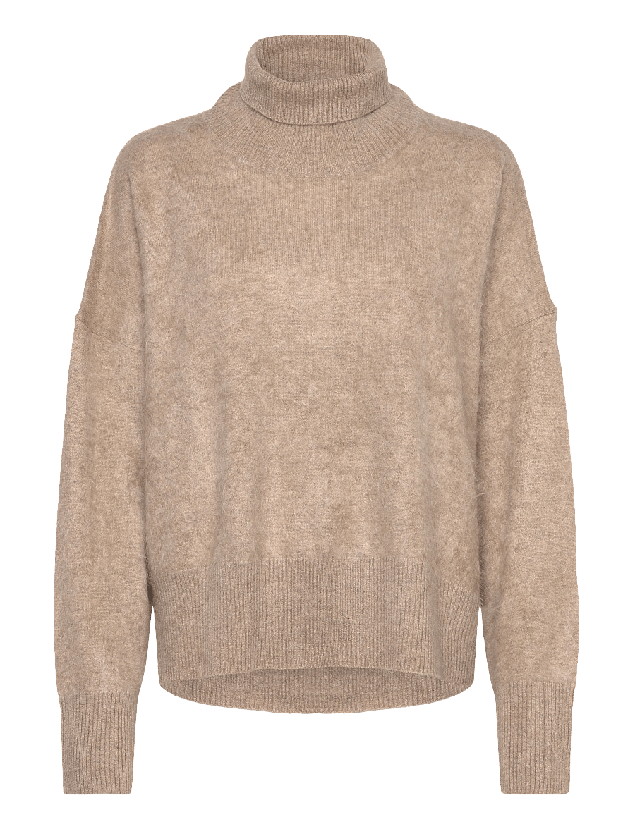 Davida Cashmere - Brushed Roll Neck Sweater - kaschmir - mink - 1
