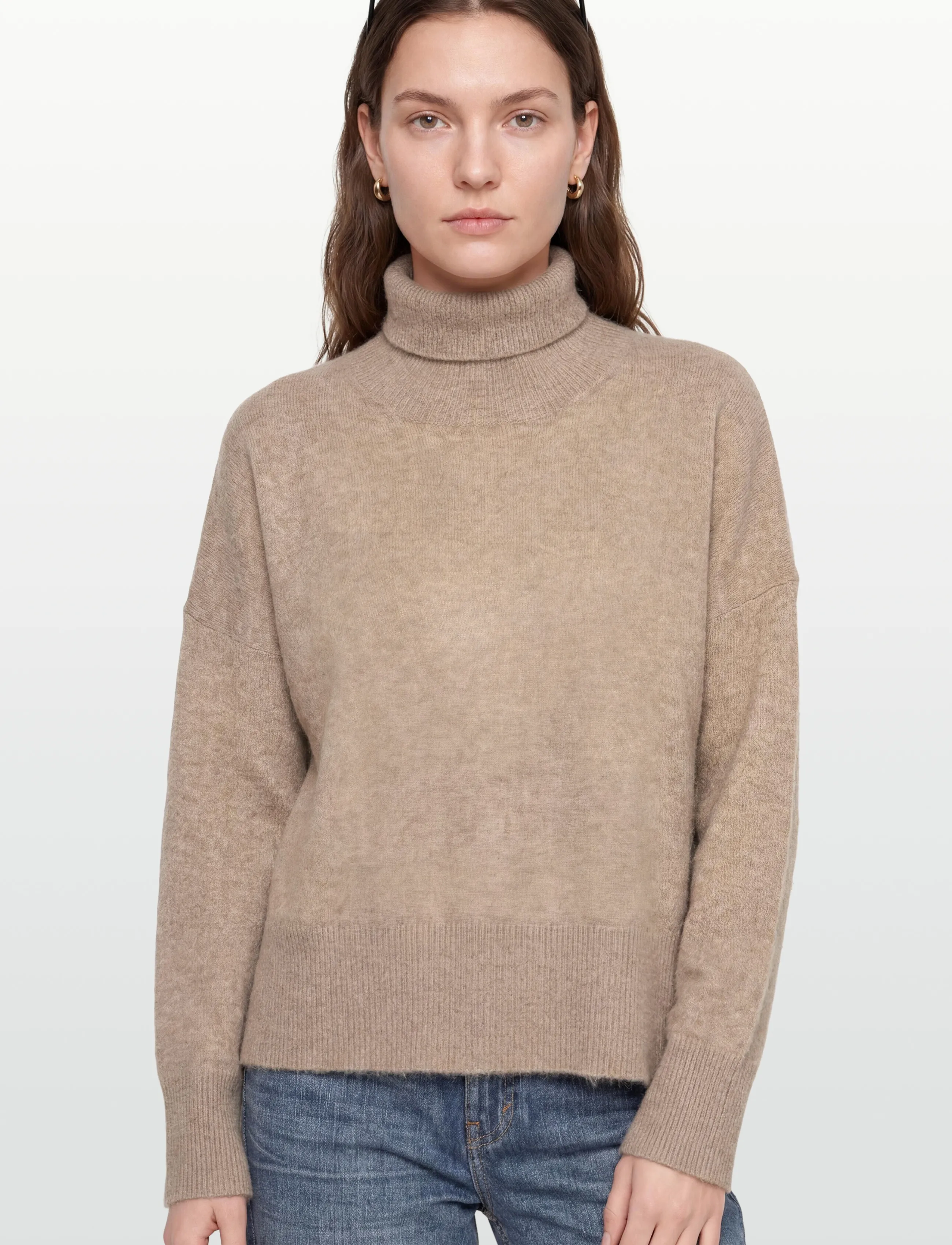 Davida Cashmere - brushed roll neck sweater - sügisesed riided - mink - 3