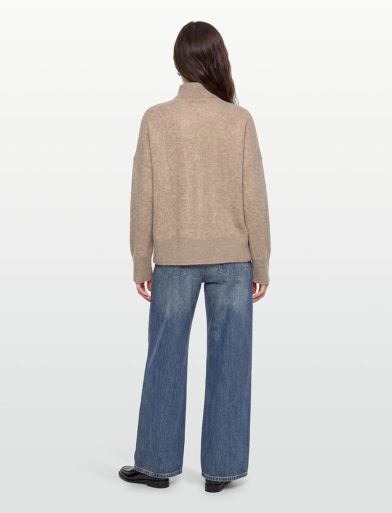 Davida Cashmere - Brushed Roll Neck Sweater - kaschmir - mink - 4