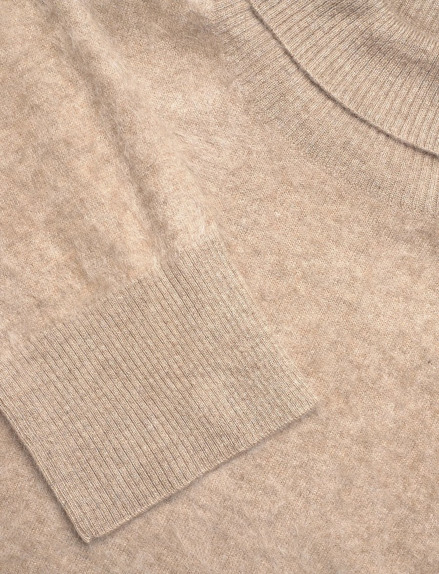 Davida Cashmere - Brushed Roll Neck Sweater - kaschmir - mink - 5