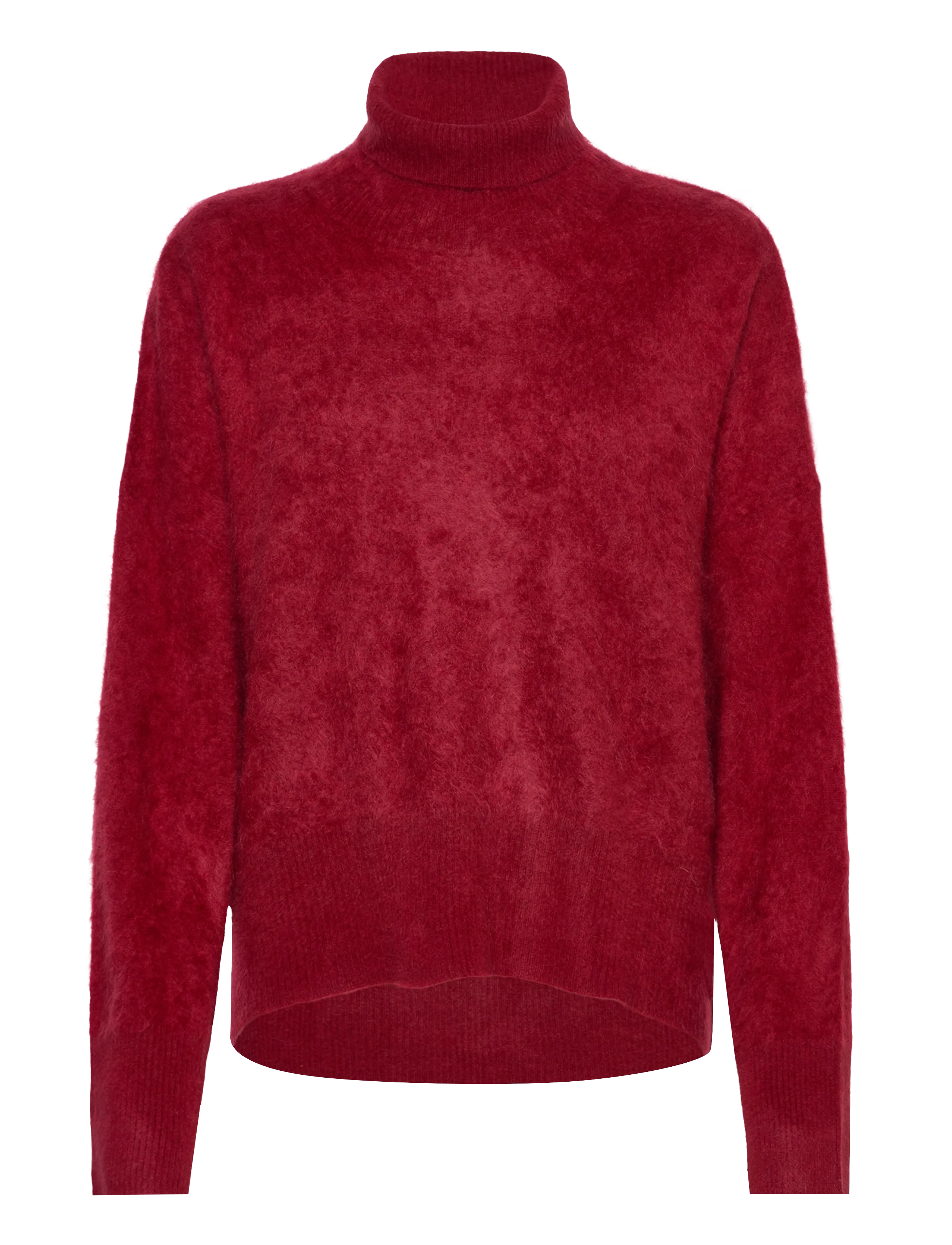 Davida Cashmere Brushed Roll Neck Sweater - Kläder - MULBERRY RED / burgundy