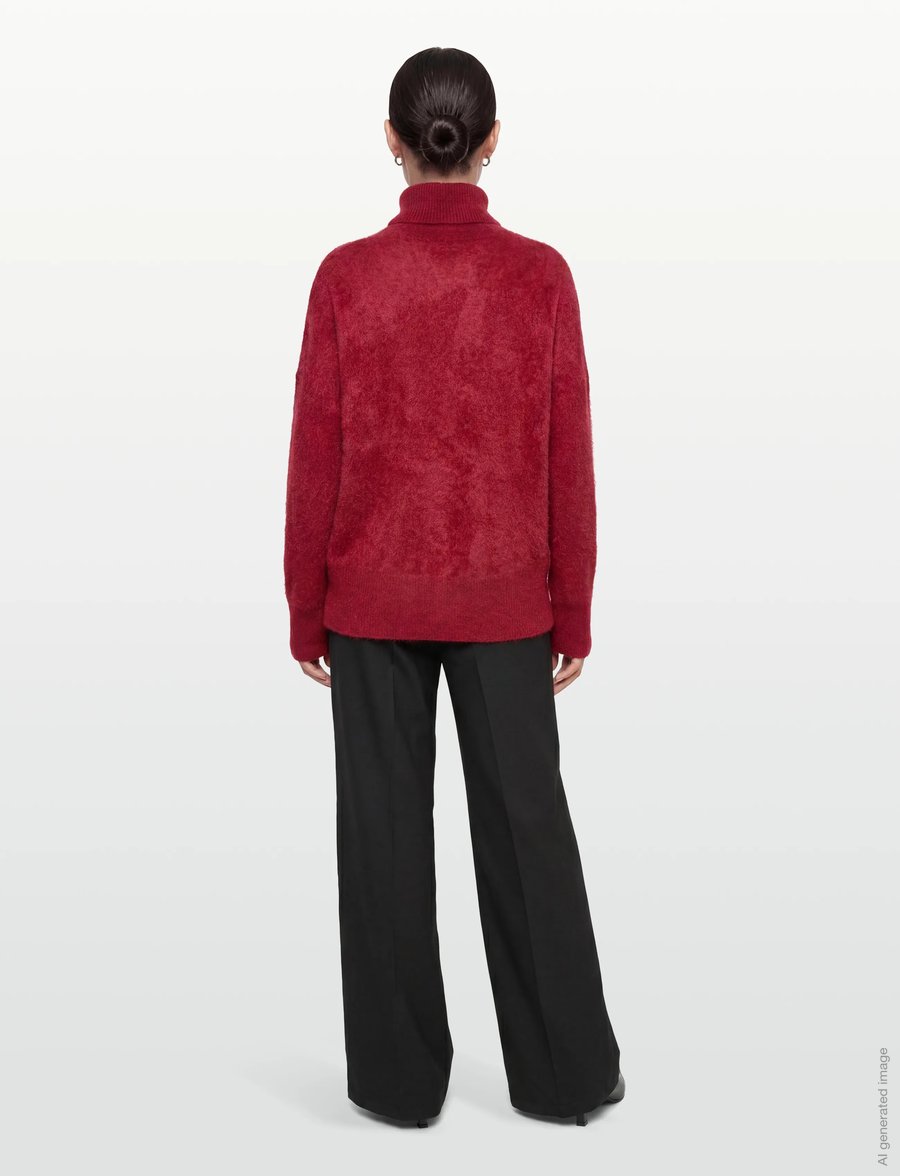 Davida Cashmere - Brushed Roll Neck Sweater - kaschmir - mulberry red - 4