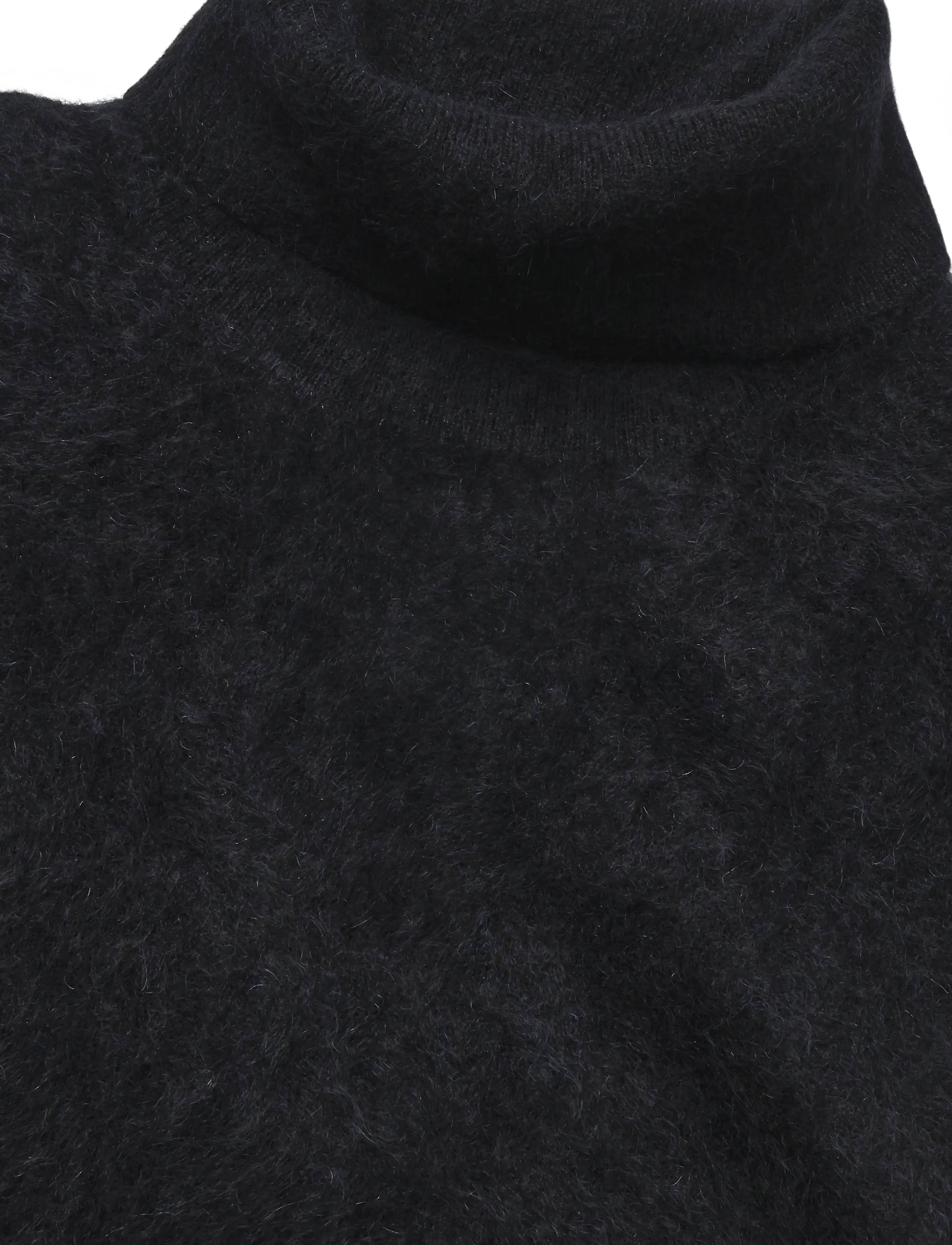 Davida Cashmere - brushed turtleneck t-shirt - cashmere - black - 2