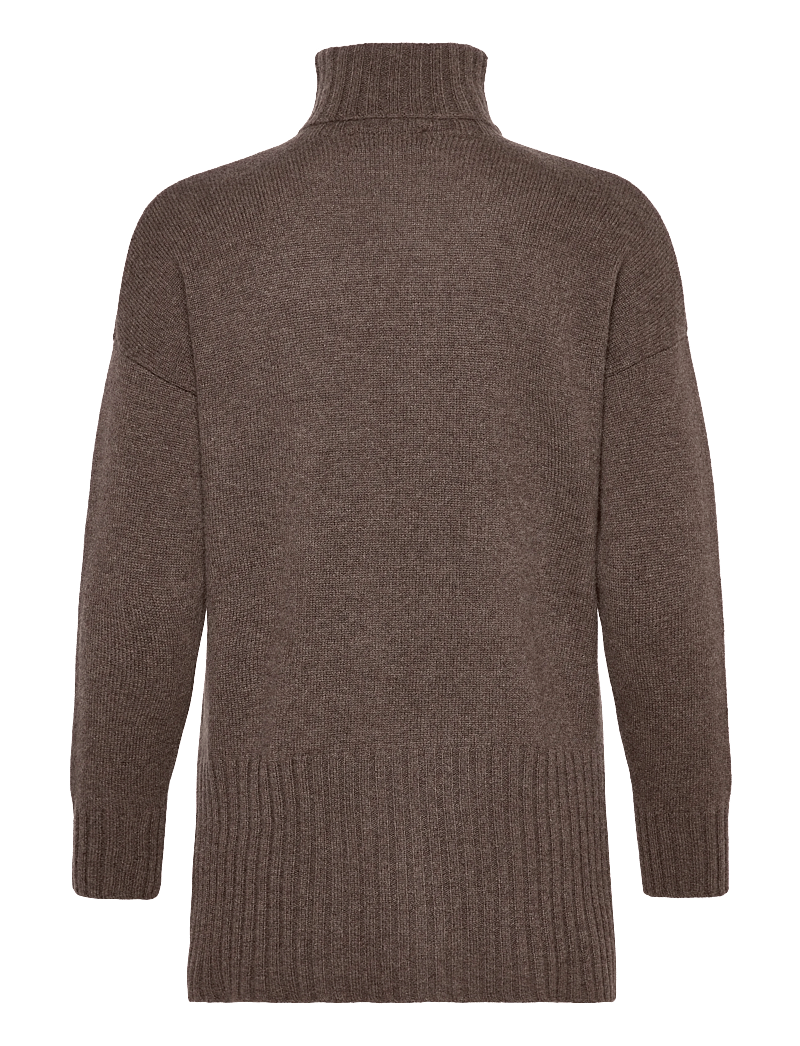 Davida Cashmere - Turtleneck Oversized Slits - kaschmir - cacao - 2