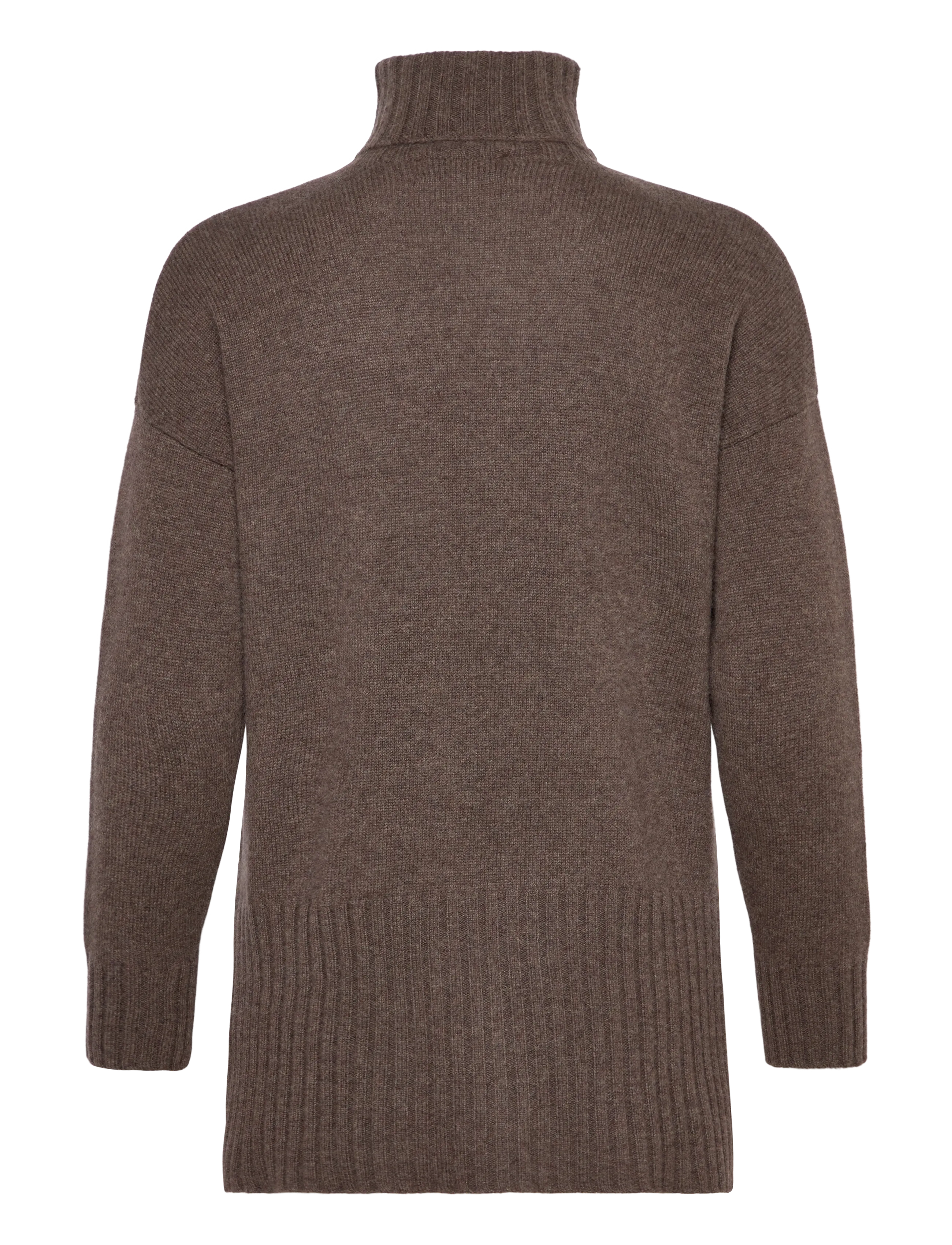 Davida Cashmere - Turtleneck Oversized Slits - kashmir - cacao - 2