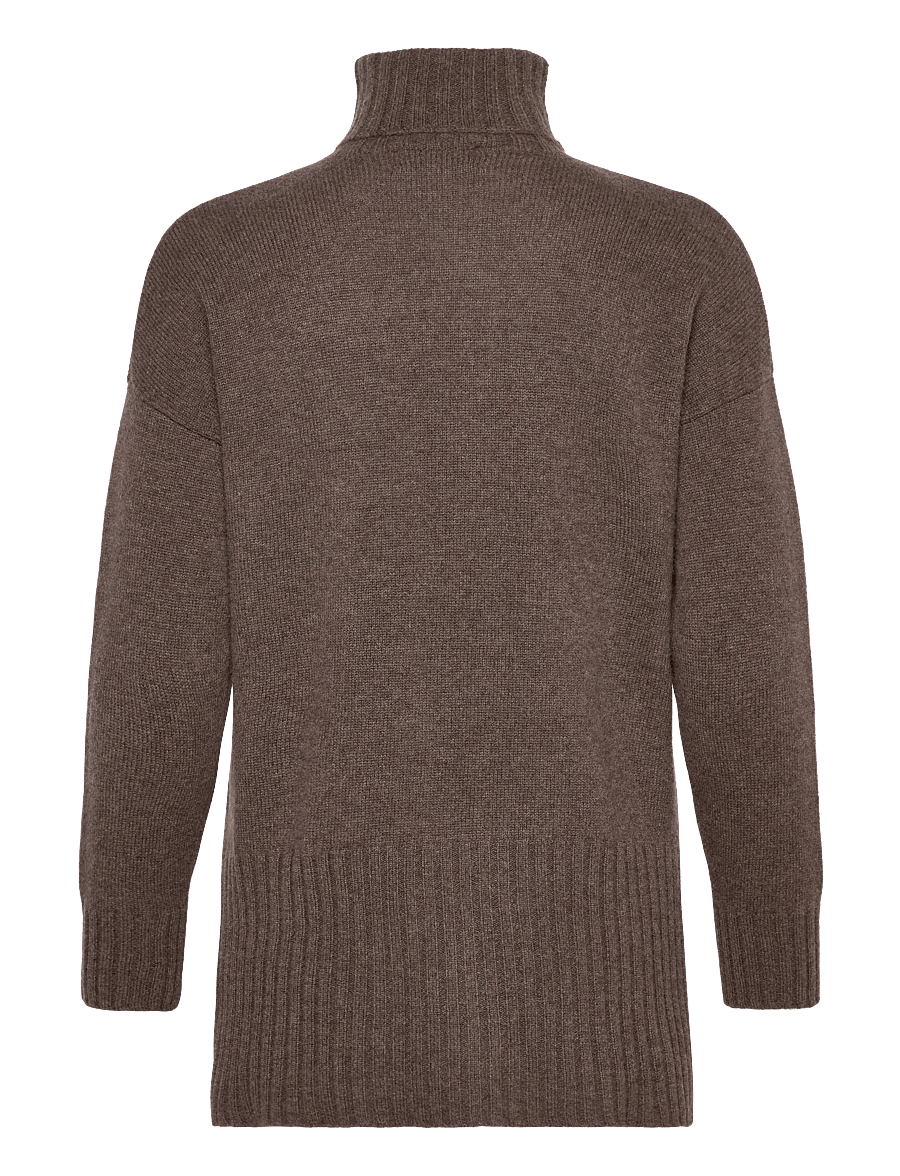 Davida Cashmere - Turtleneck Oversized Slits - kaschmir - cacao - 2