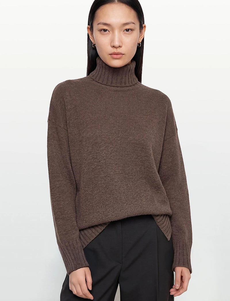 Davida Cashmere - Turtleneck Oversized Slits - kaschmir - cacao - 5
