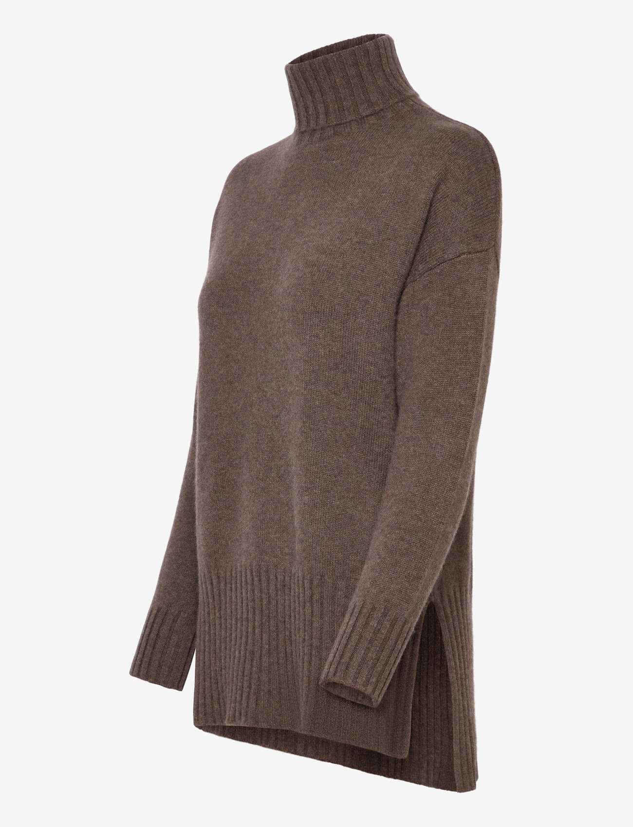 Davida Cashmere - Turtleneck Oversized Slits - kaschmir - cacao - 3