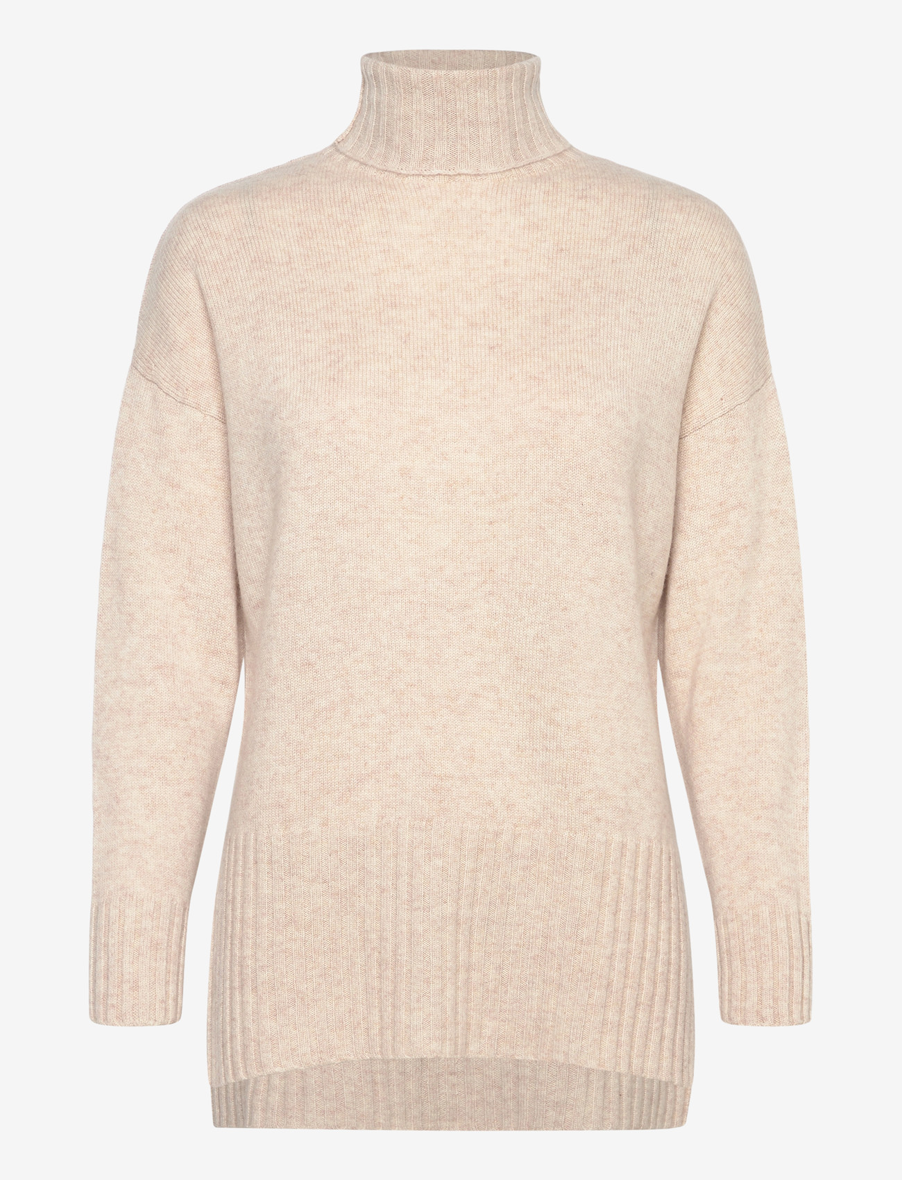 Davida Cashmere - Turtleneck Oversized Slits - kaschmir - light beige - 1