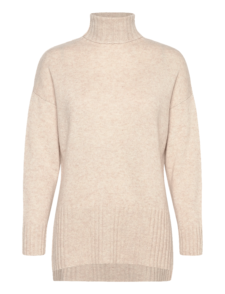 Davida Cashmere - Turtleneck Oversized Slits - kaschmir - light beige - 1