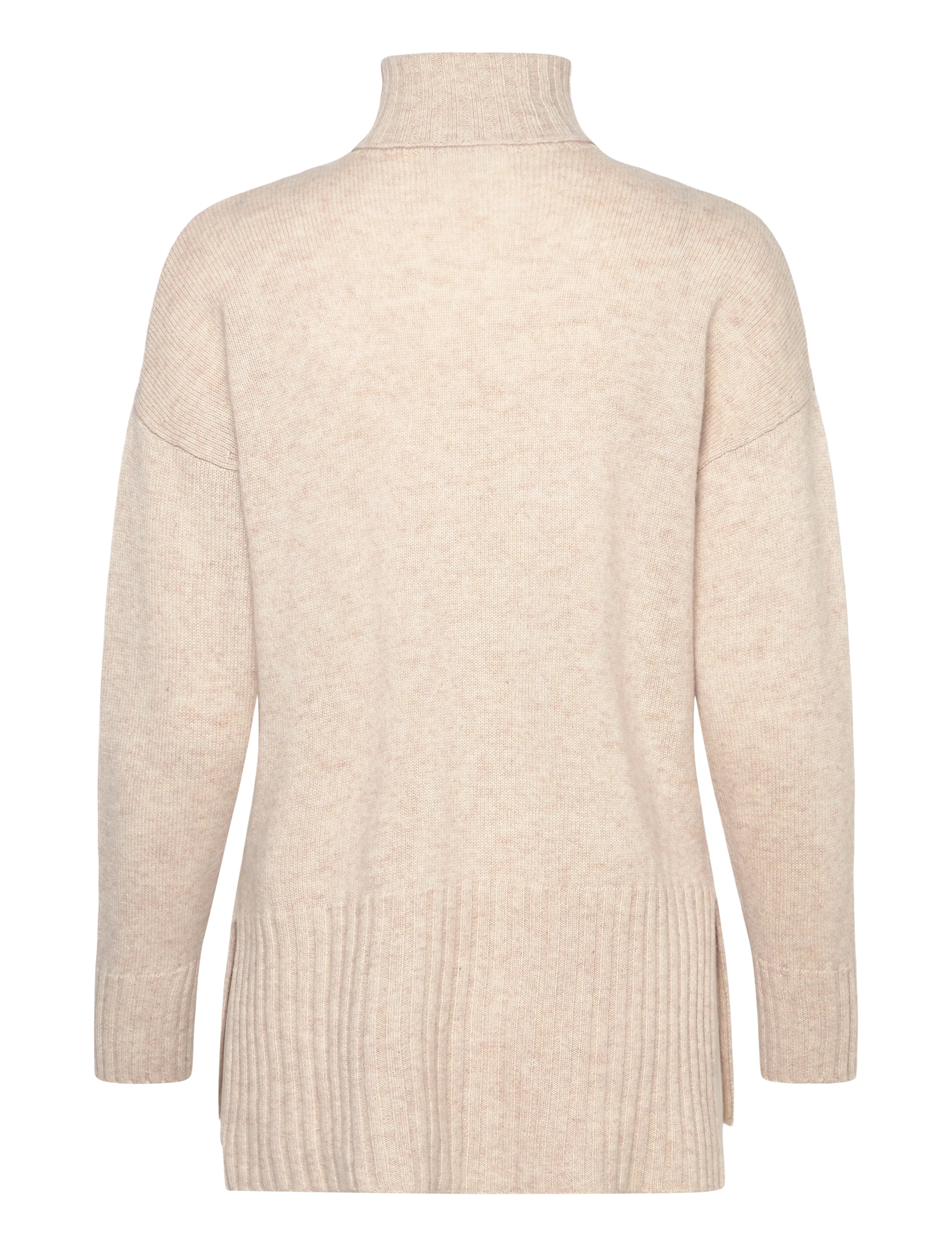 Davida Cashmere - Turtleneck Oversized Slits - rullekraver - light beige - 2