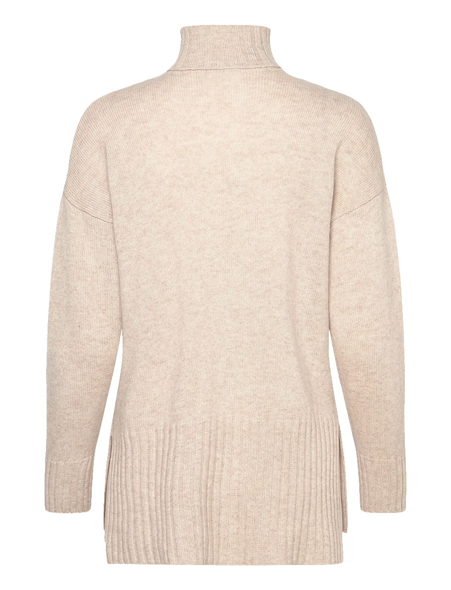 Davida Cashmere - Turtleneck Oversized Slits - kaschmir - light beige - 2