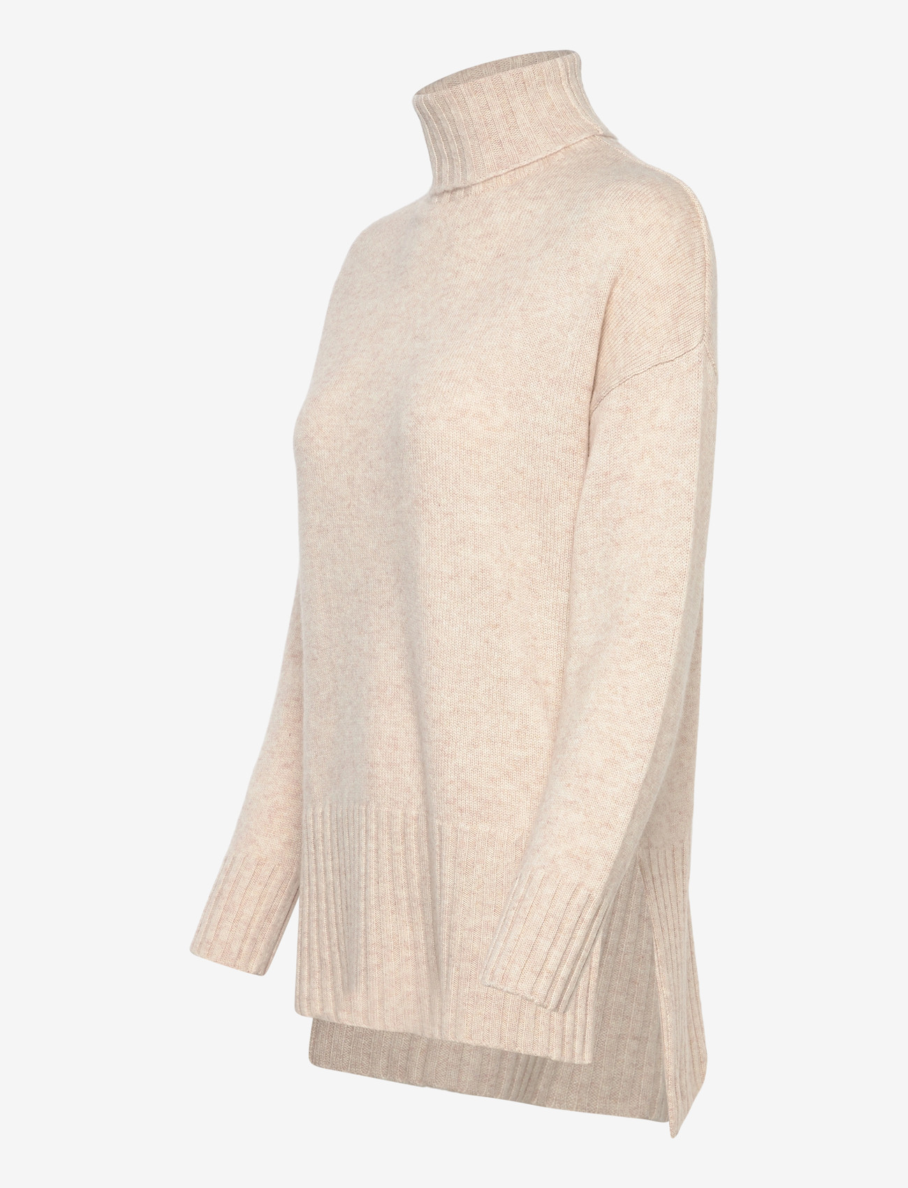 Davida Cashmere - Turtleneck Oversized Slits - kaschmir - light beige - 3