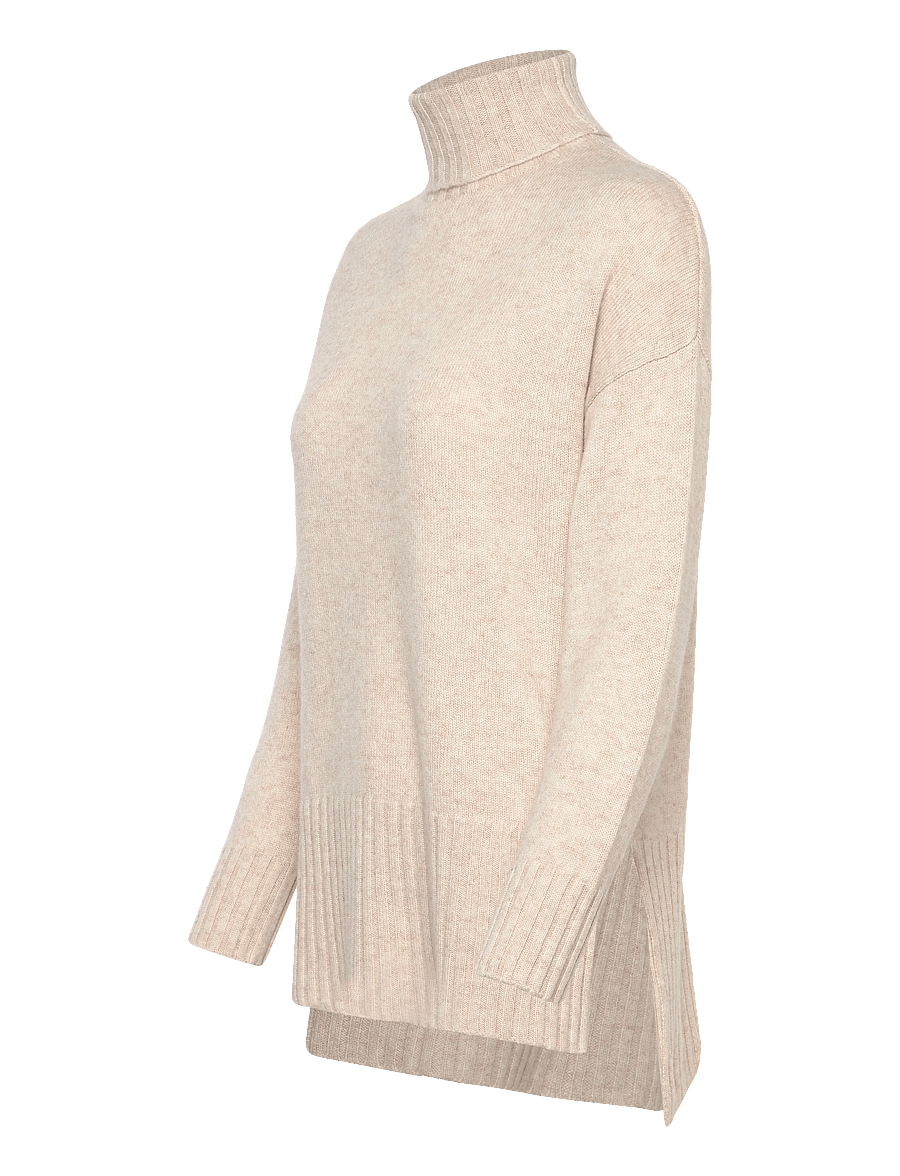 Davida Cashmere - Turtleneck Oversized Slits - kaschmir - light beige - 3