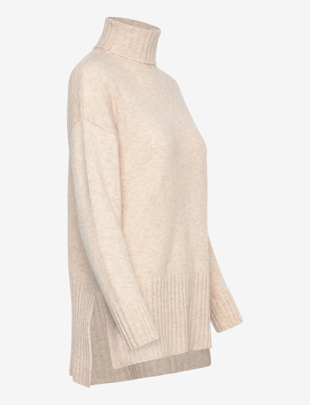 Davida Cashmere - Turtleneck Oversized Slits - kaschmir - light beige - 4