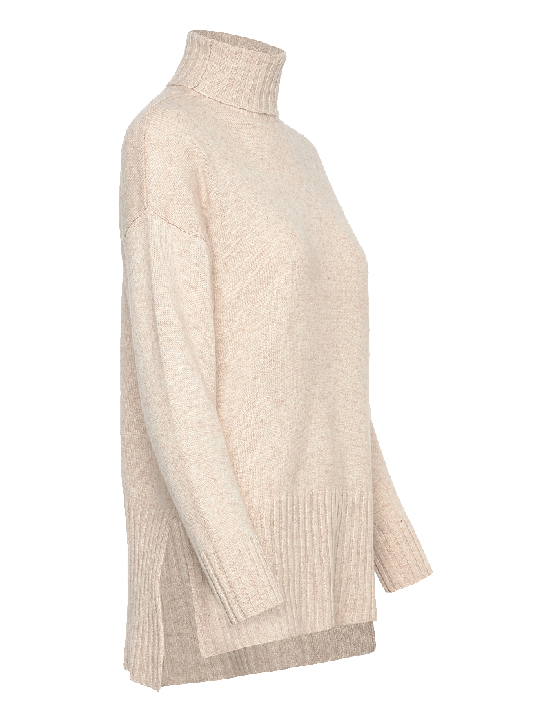 Davida Cashmere - Turtleneck Oversized Slits - kaschmir - light beige - 4