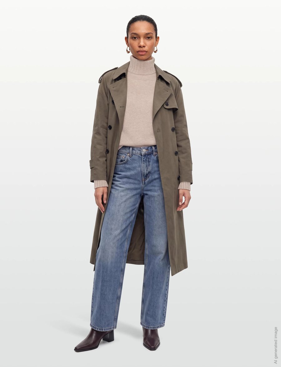 Davida Cashmere - Turtleneck Oversized Slits - kaschmir - sand - 0