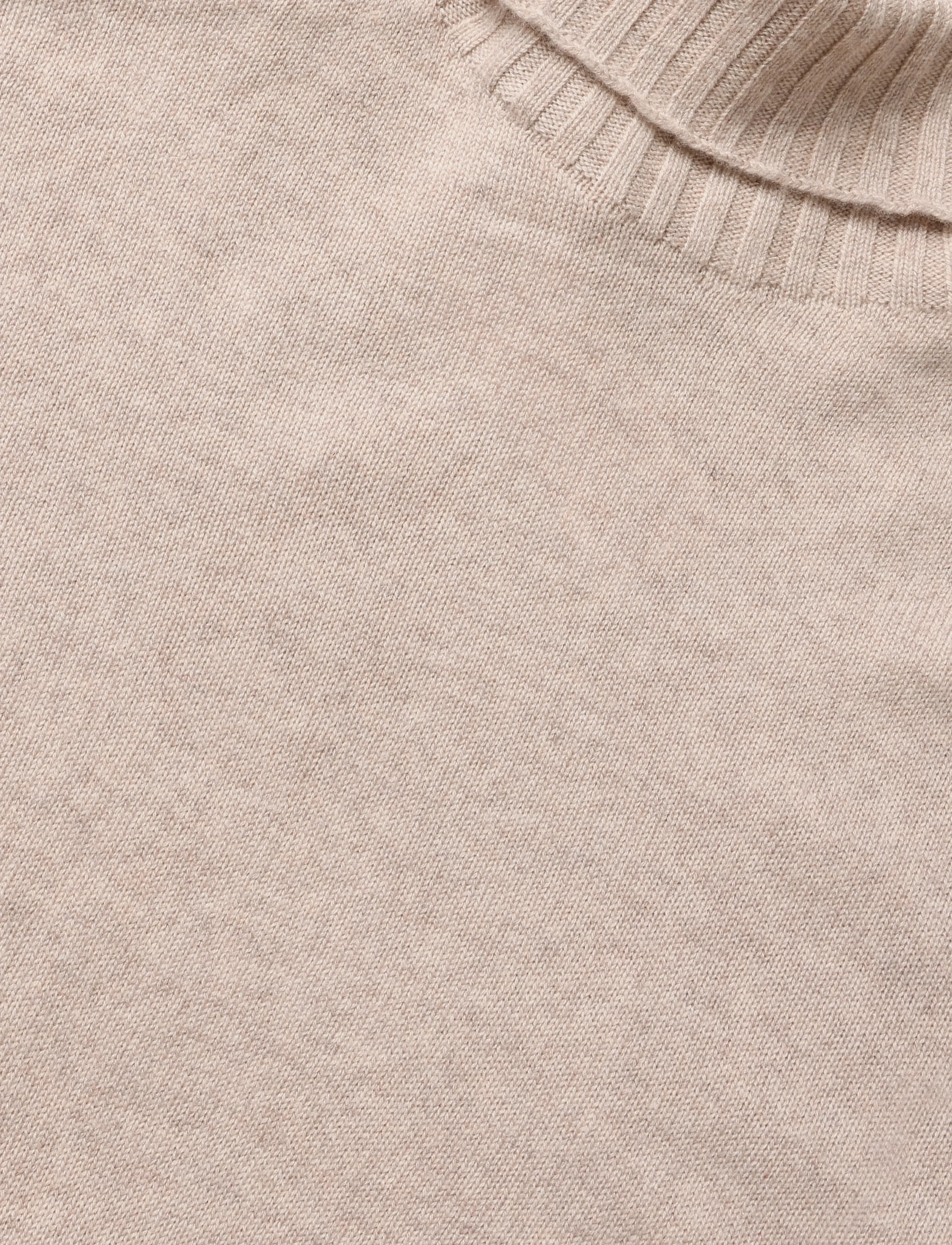 Davida Cashmere - Turtleneck Oversized Slits - kashmir - sand - 2