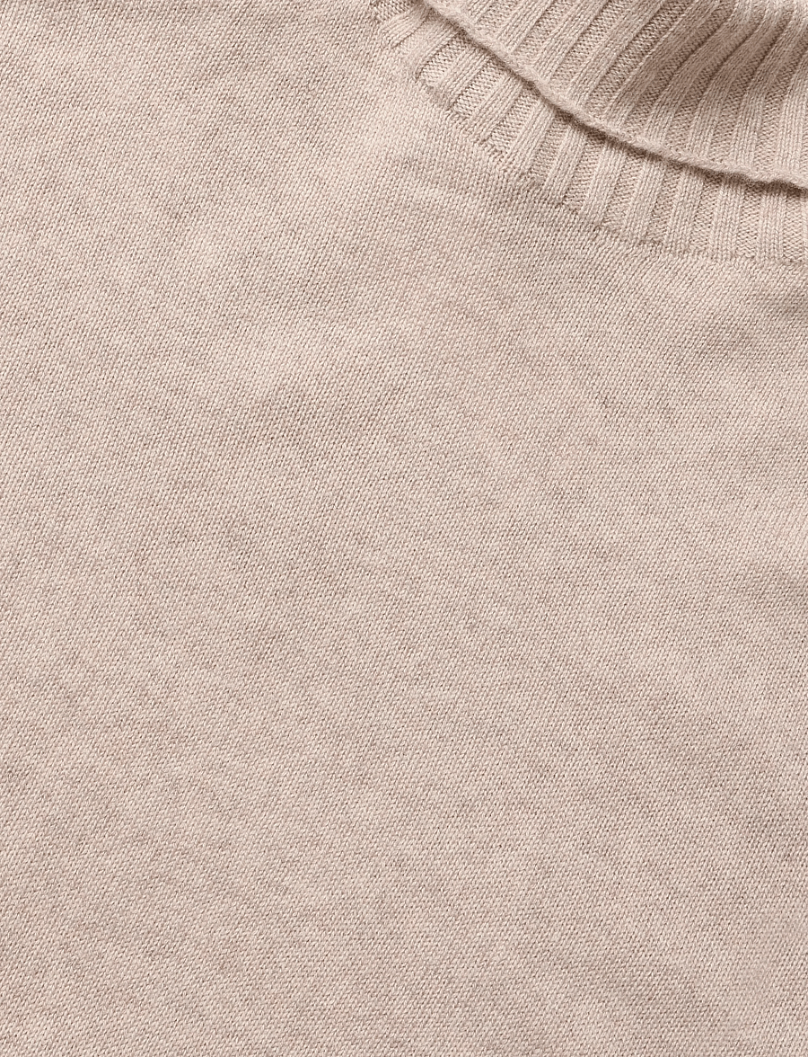 Davida Cashmere - Turtleneck Oversized Slits - kaschmir - sand - 2